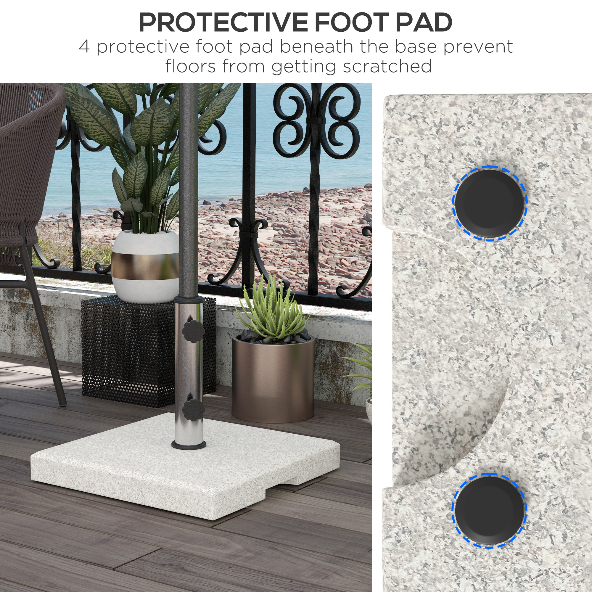  Baza pentru umbrela de gradina de 25 kg, gri [5]