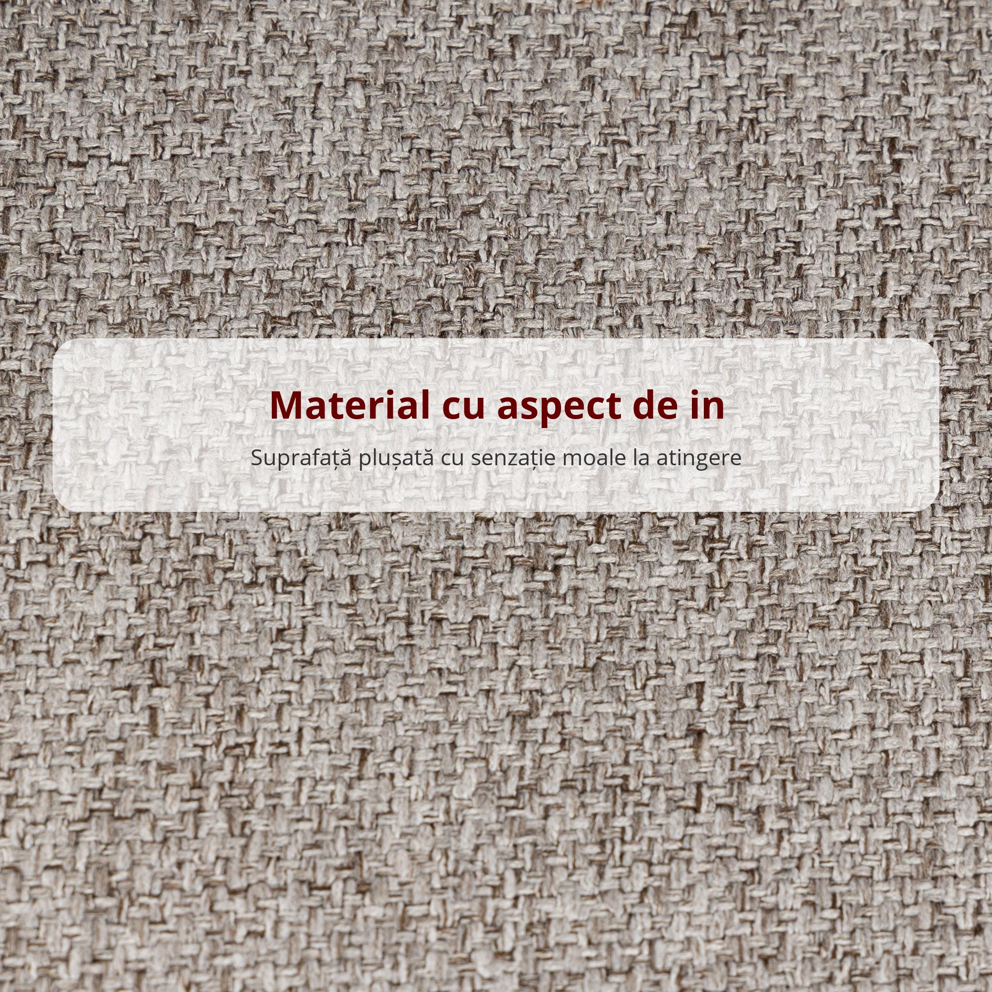  Set 2 Scaune de Bar cu Spatar si Suport pentru Picioare, Acoperire din Material Textil si Picioare din Otel, Gri [6]