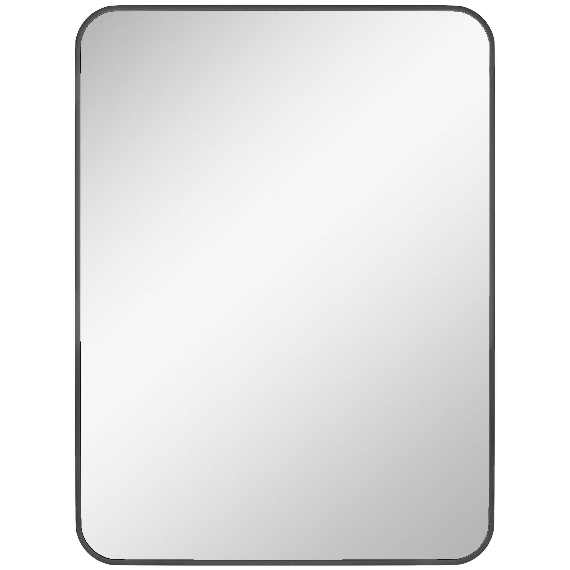 Baie -  Oglinda baie cu rama metalica si carlig, 60x2,5x80 cm, negru