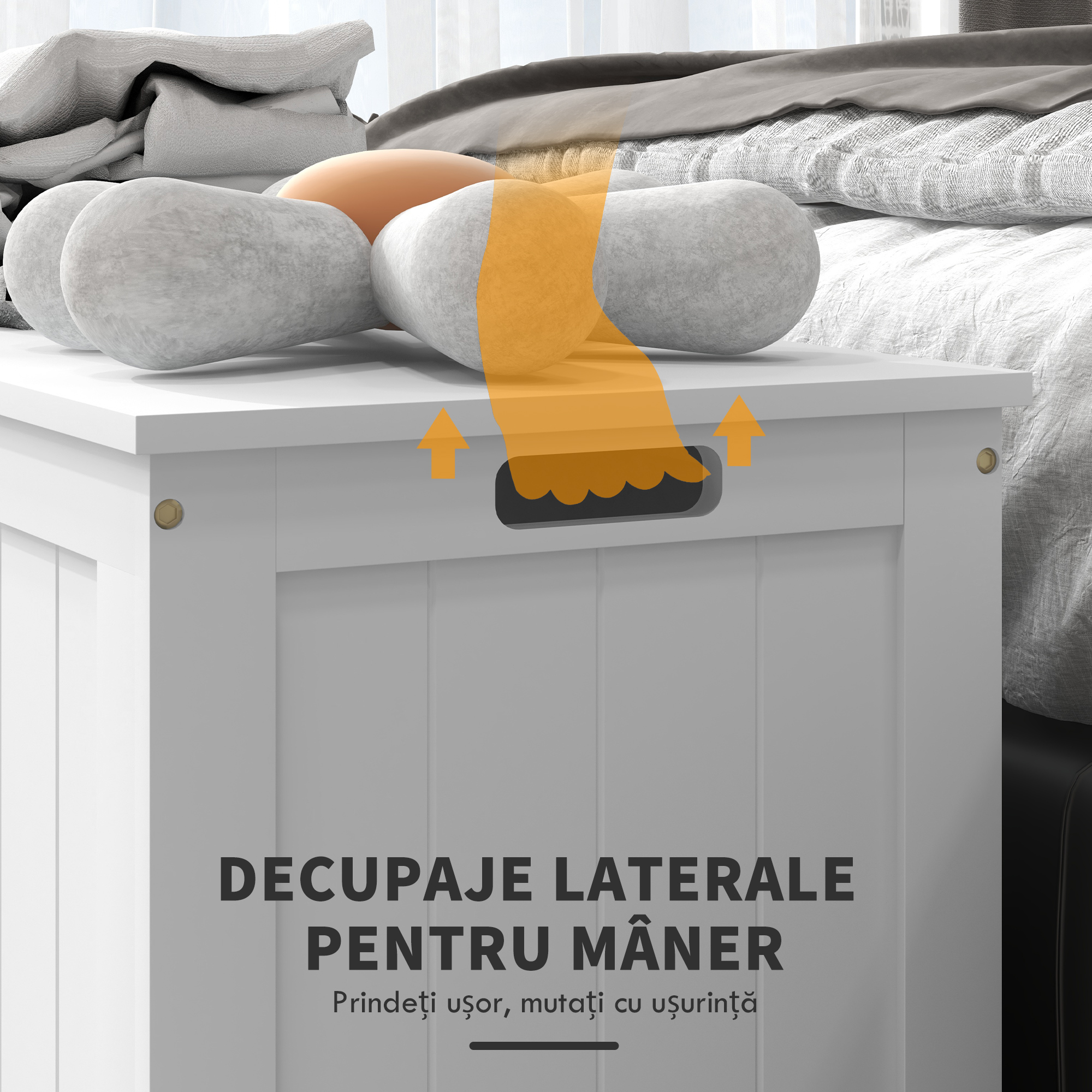  Banca de Depozitare din MDF Deschidere cu Blocare de siguranta 81x40x46cm [5]