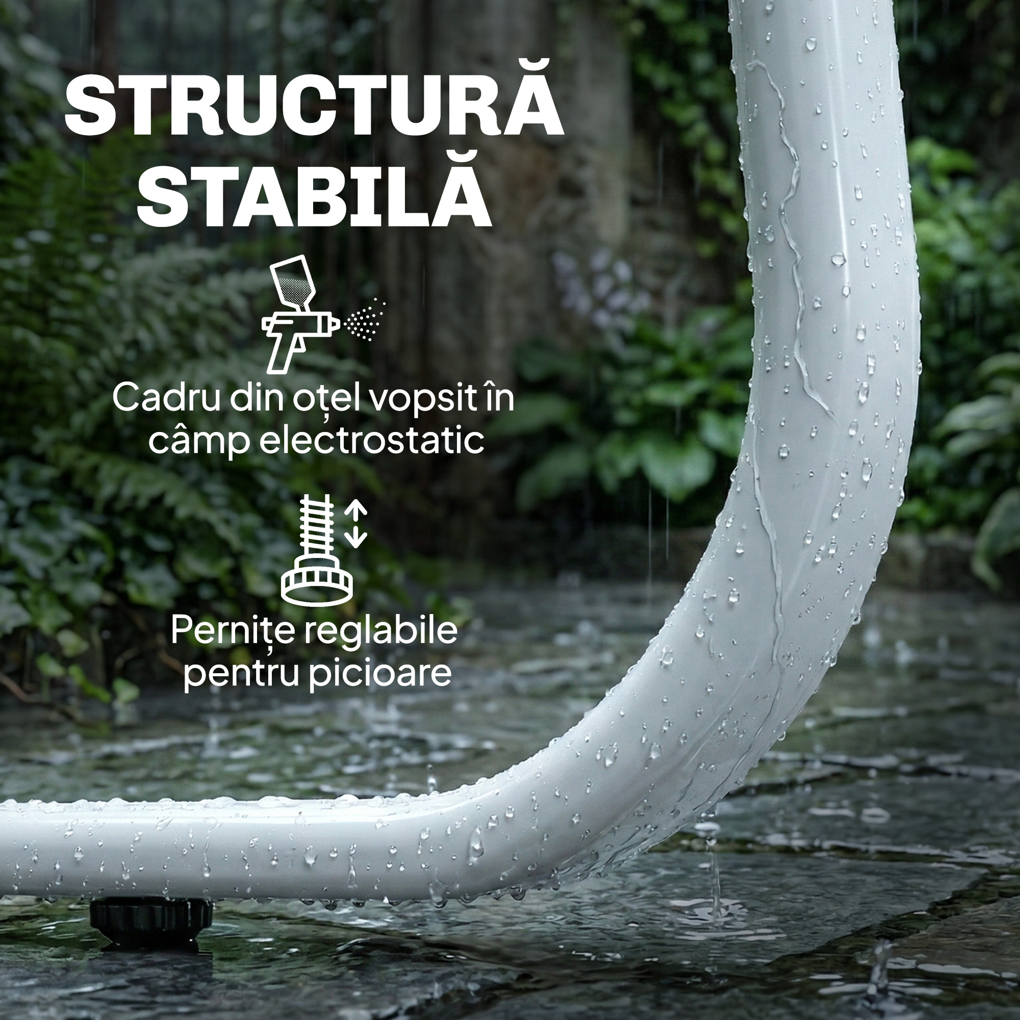  Set Mobilier de Gradina 4 Piese cu Canapea, Fotolii si Masa, Kaki si Alb [6]