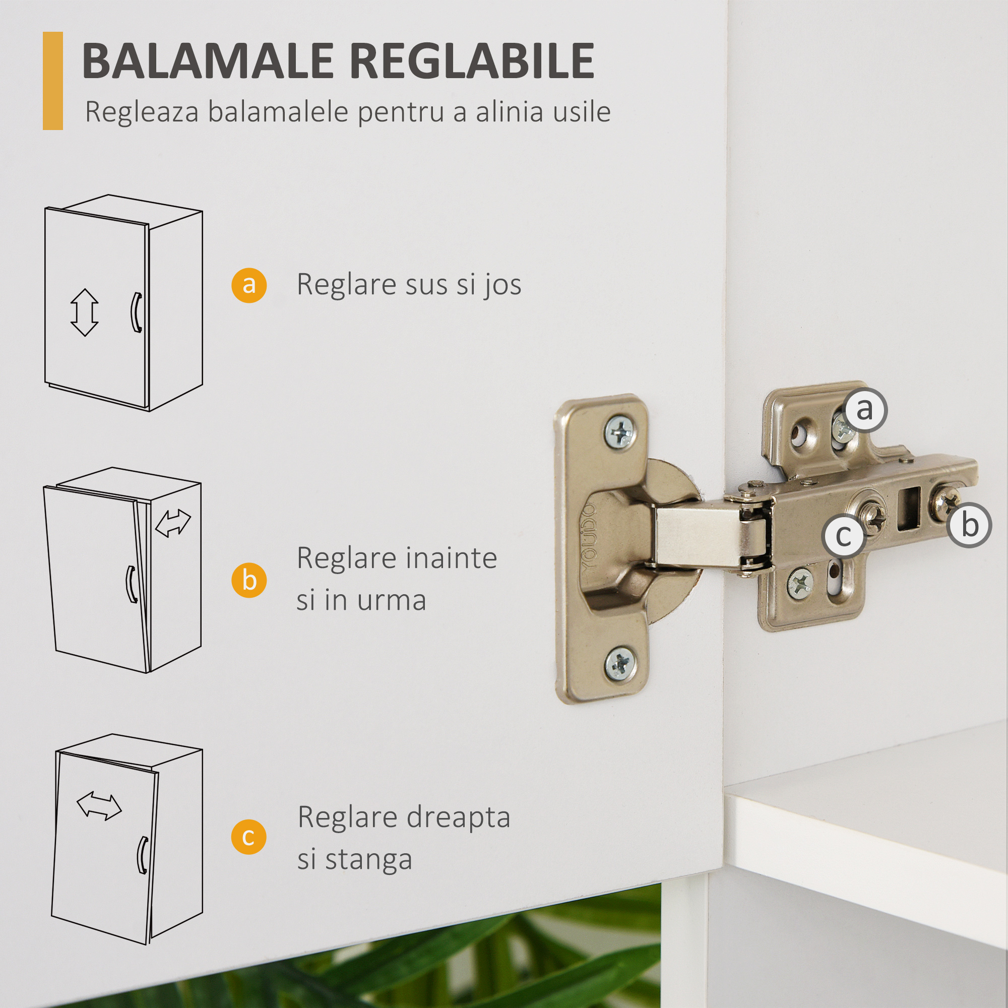  Bufet Lemn Alb - 2 Dulapuri, 3 Sertare & Raft Deschis [5]