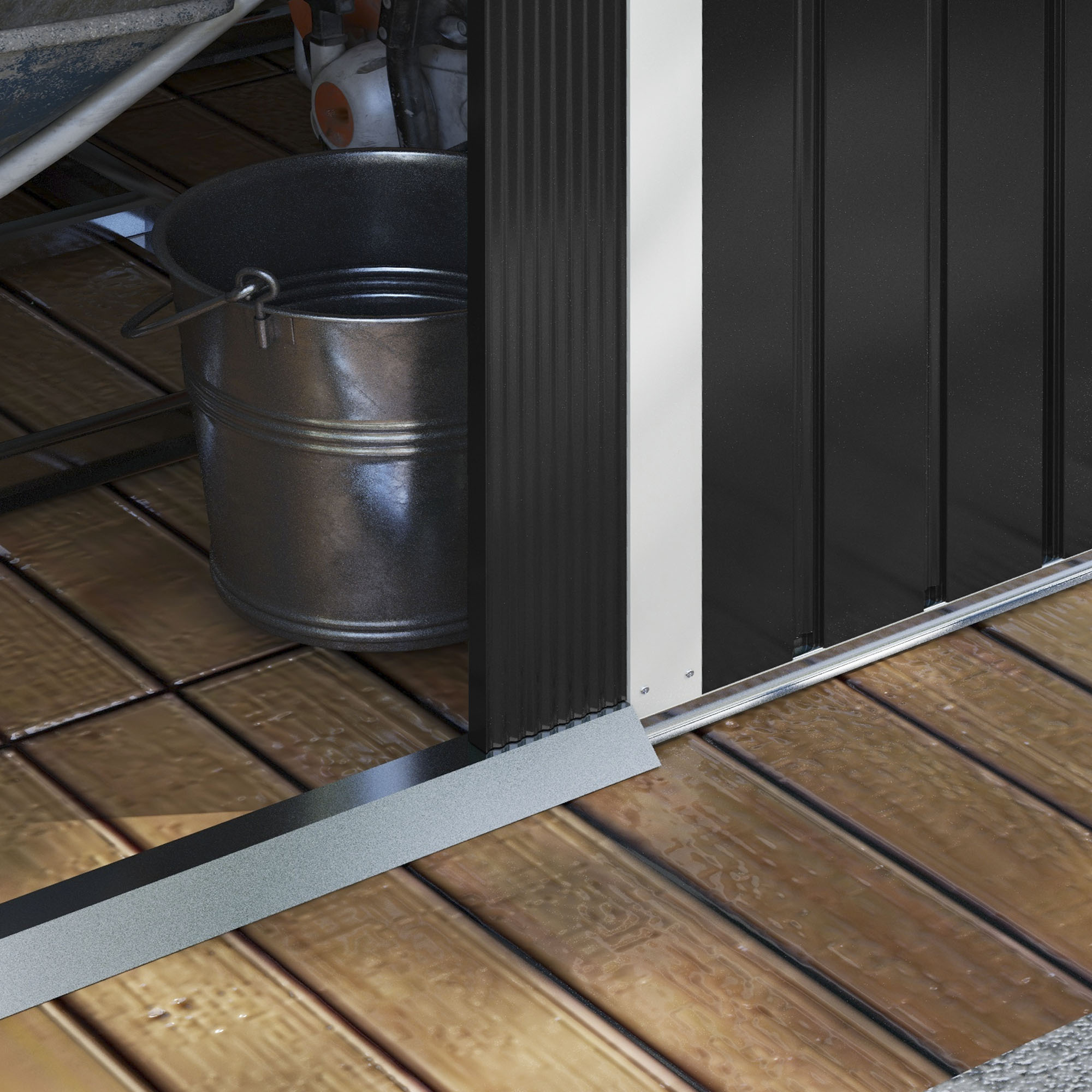  Magazie de depositare Gradina cu 2 usi Glisante de ventilatie, Otel [8]