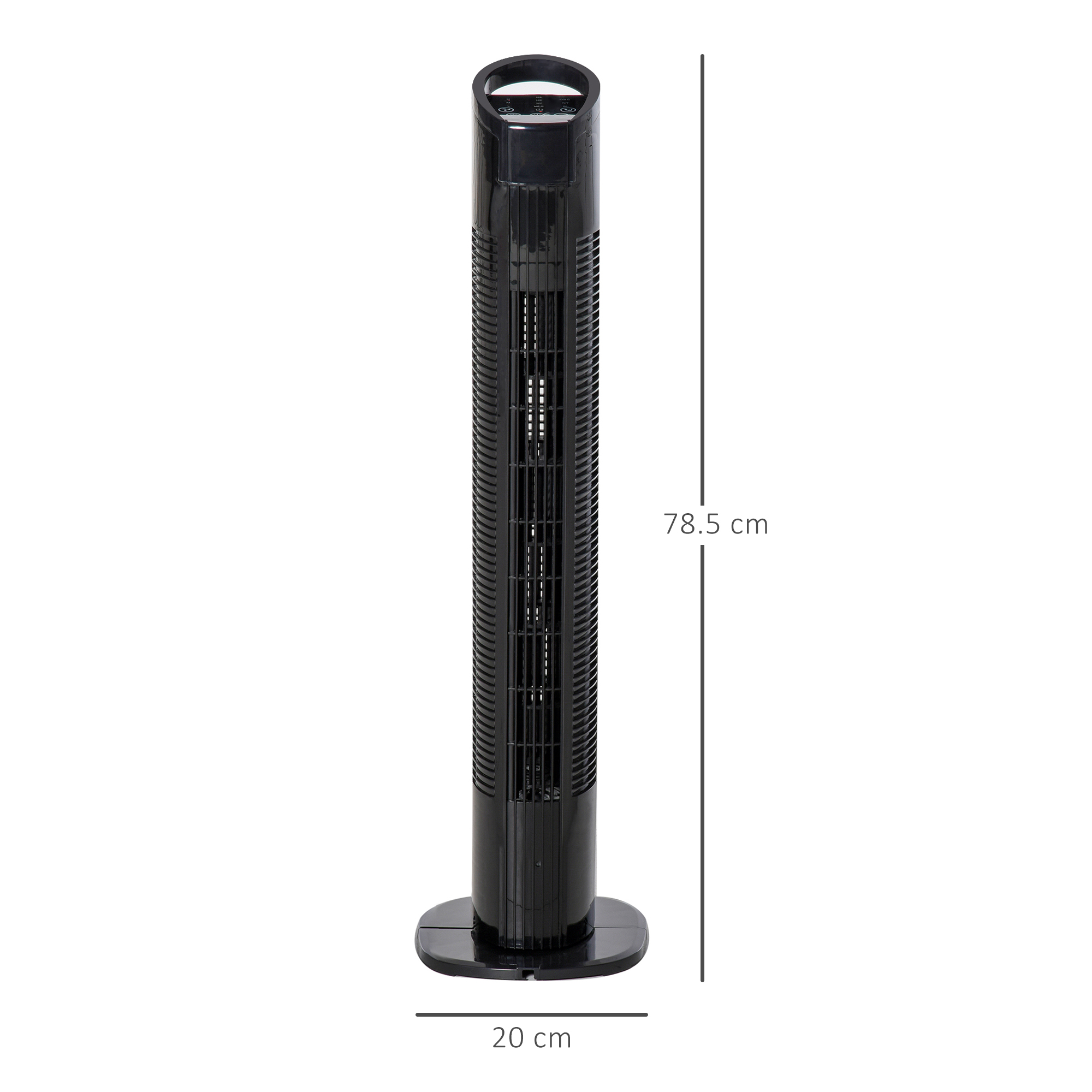 , Ventilator de Turn, 3 Functii si 3 Viteze, Plastic PP, 20 x 20 x 78,5 cmm, Negru [2]