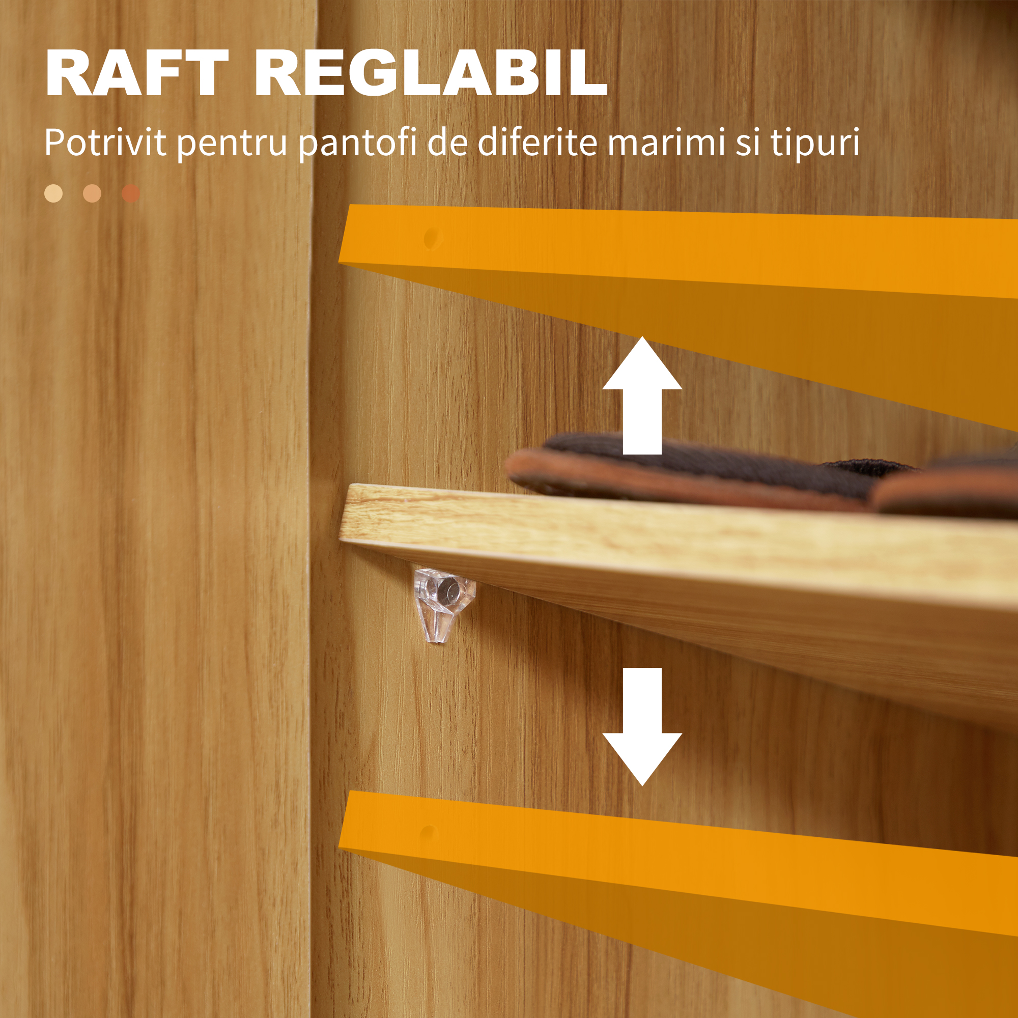  Dulap Pantofi Lemn - 12 Perechi, 4 Rafturi Deschise [4]