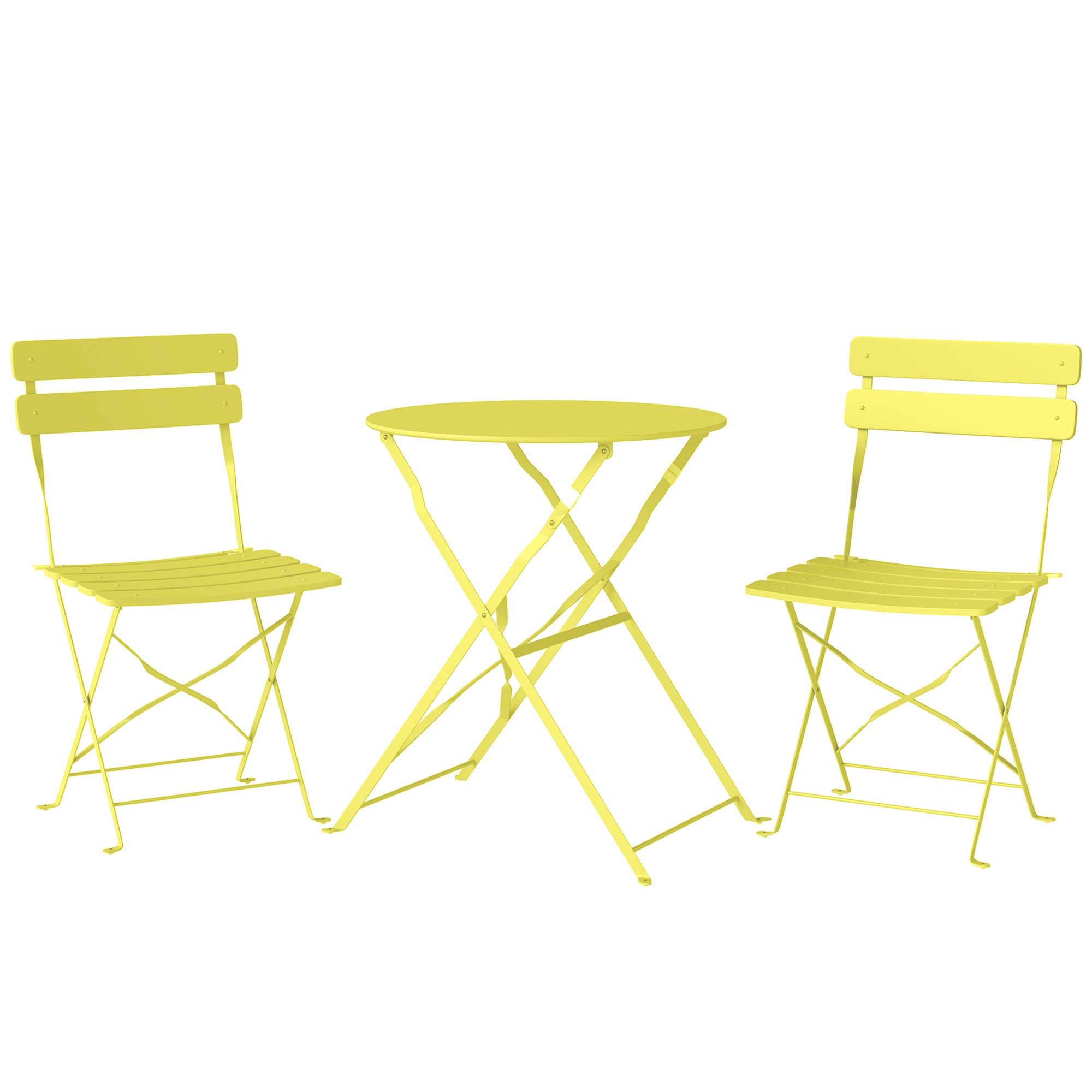 Gradina & balcon -  Set Bistro, Masa si Scaune Pliabile pentru 2, Gradina, Galben.