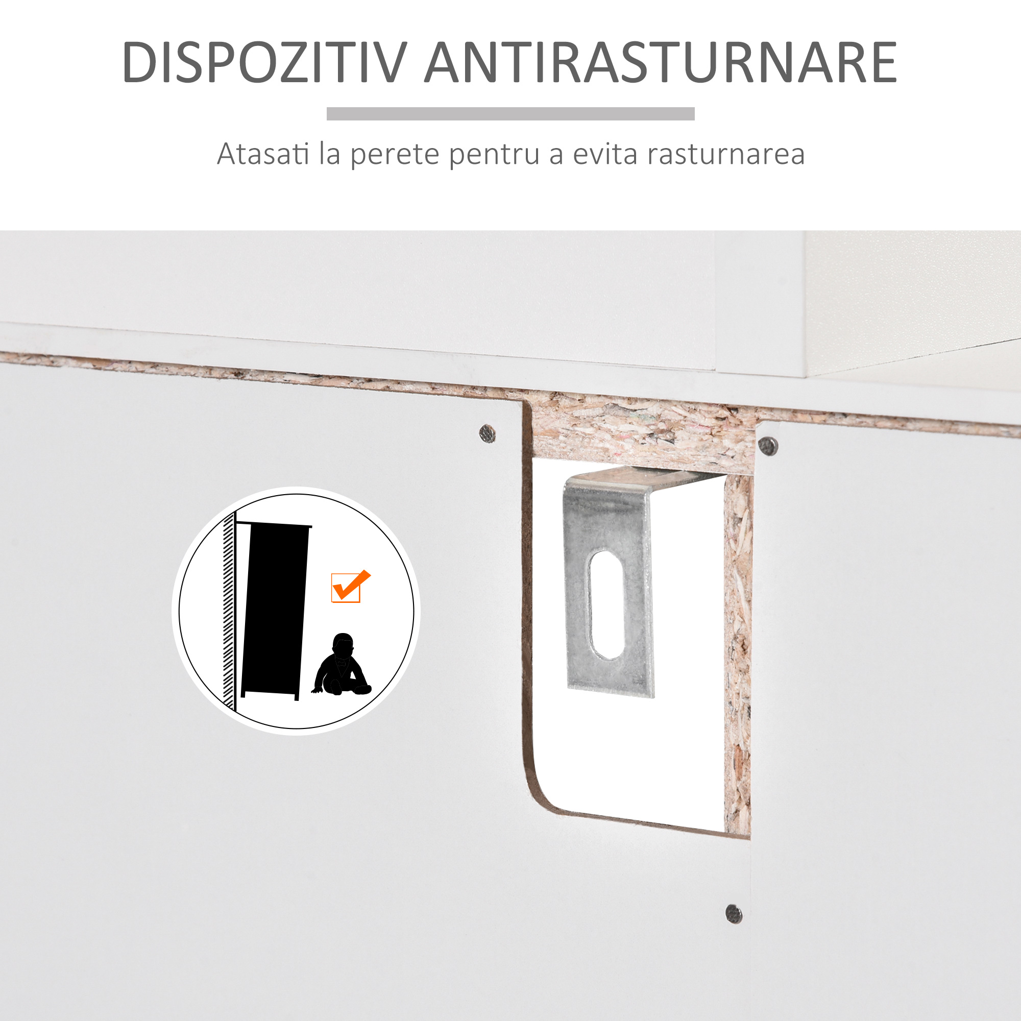  Dulap Bucatarie - Alb cu 3 Compartimente & Sertar [6]