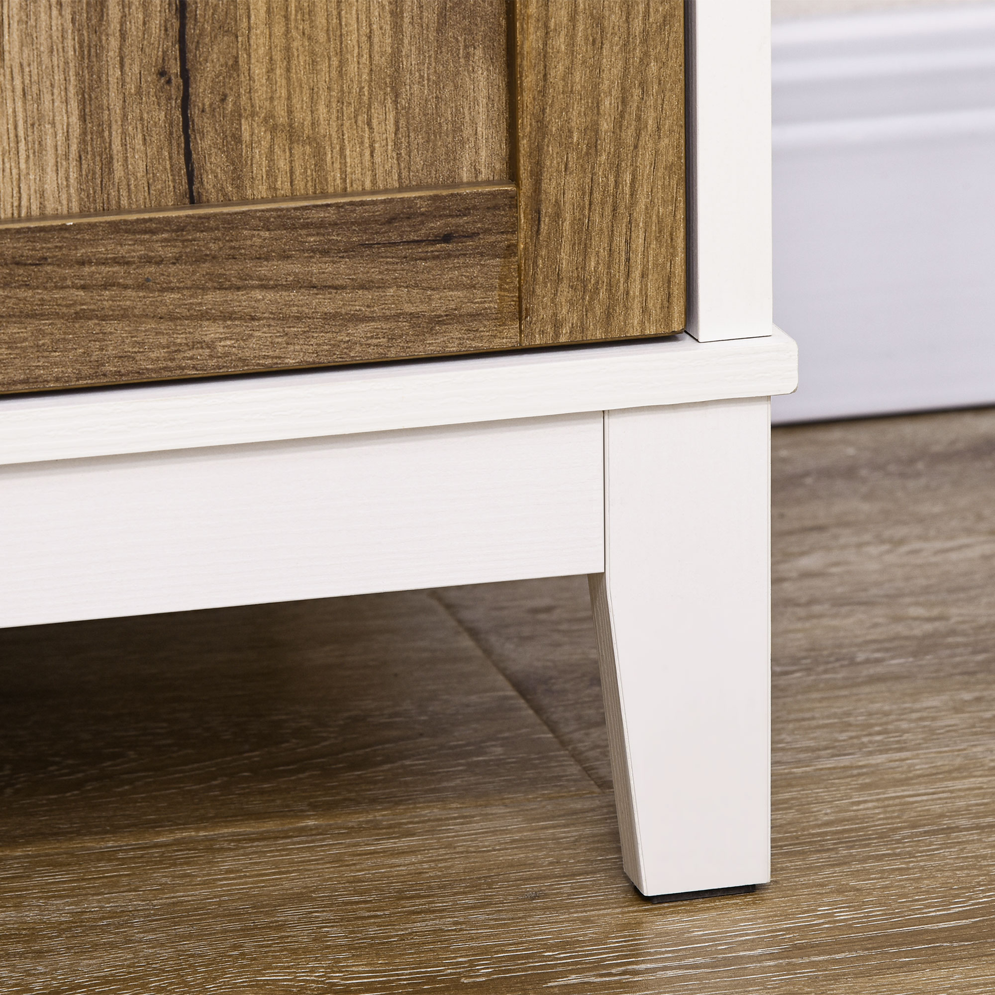  Dulap Multifunctional din PAL cu Dulap si Sertar in Stil Rustic, 78.5x39x89.4cm, Alb [8]