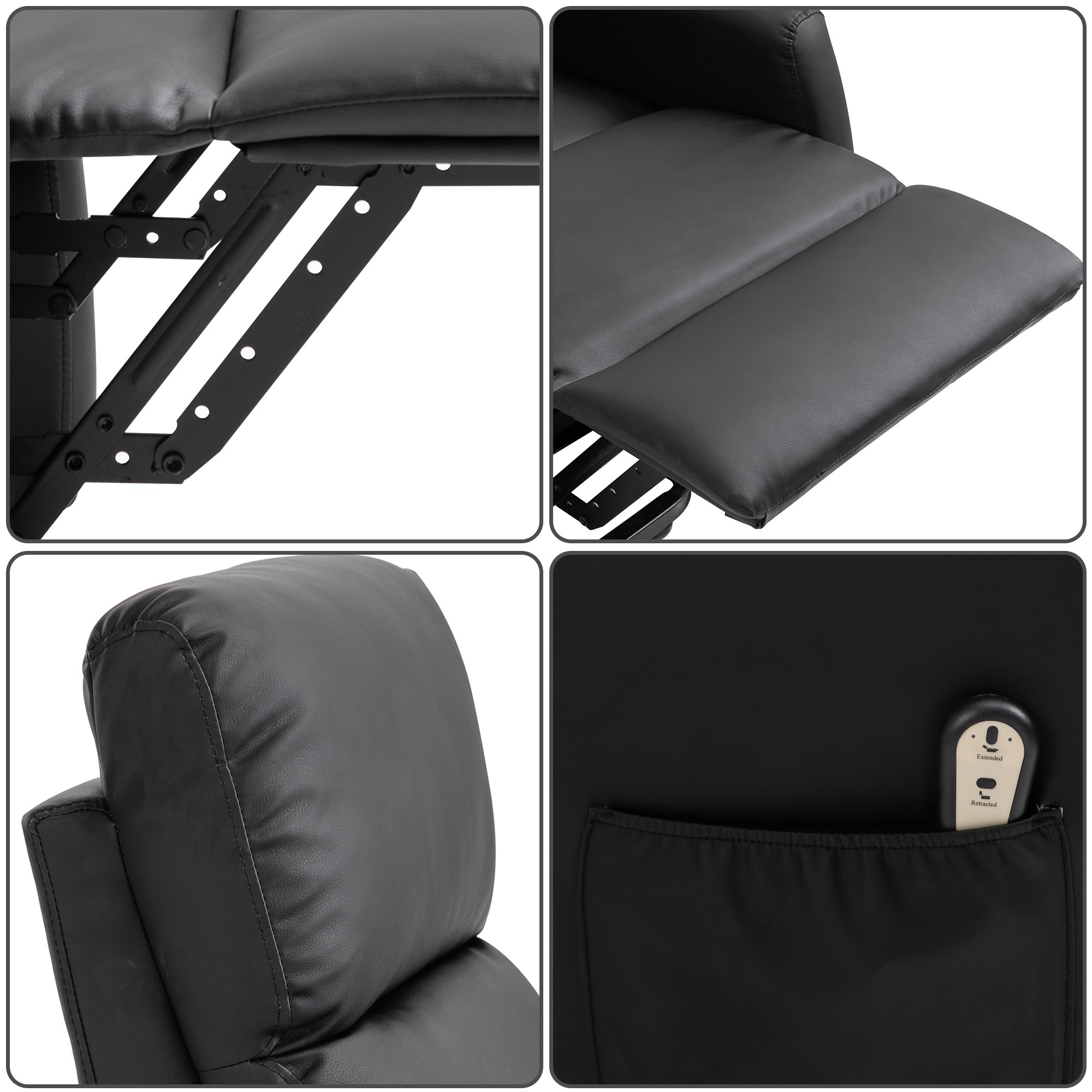  Fotoliu Ridicare Electric 145° - Rabatabil pentru Varstnici, Negru [8]