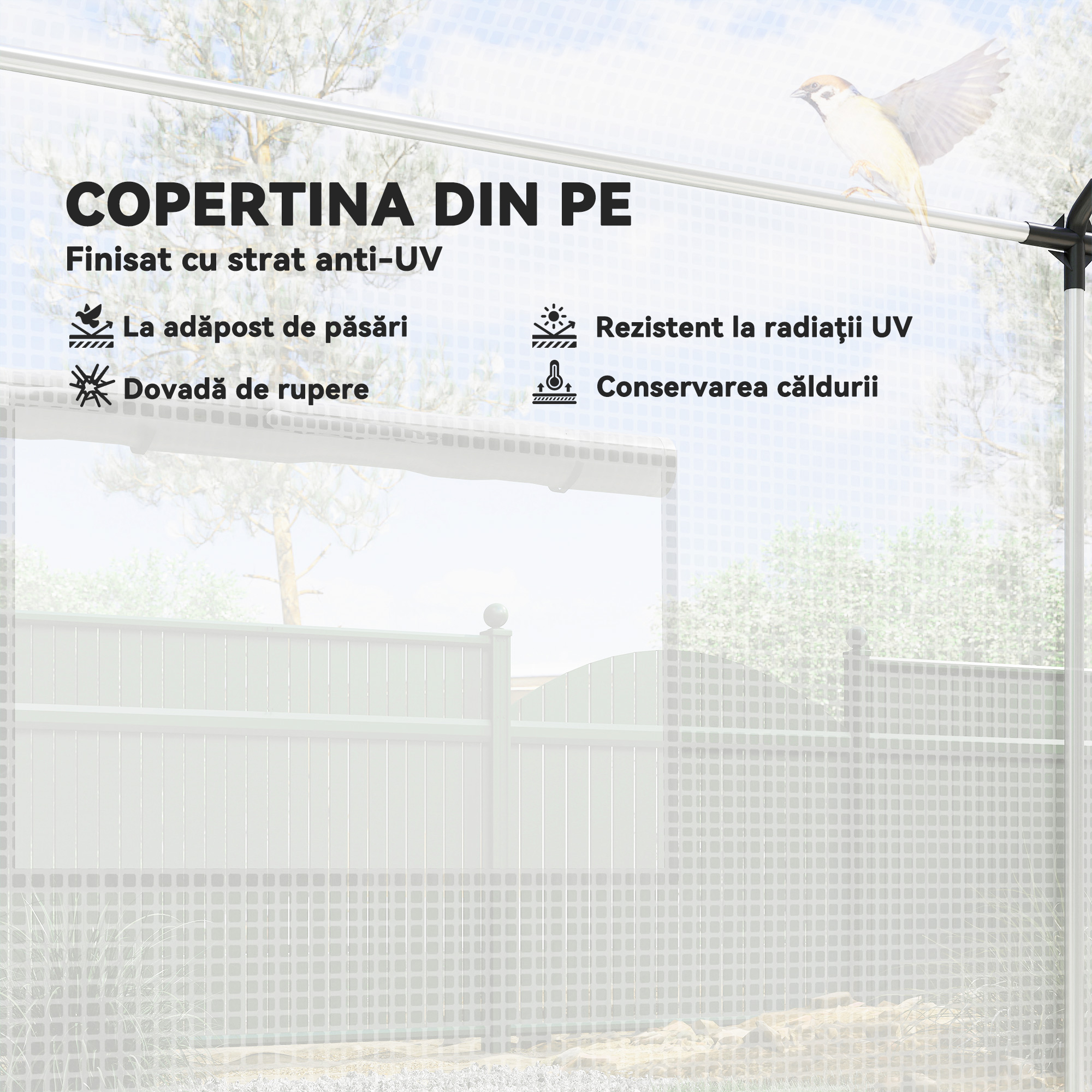  Sera de Gradina Tip Tunel 2x3x2 m cu Usi si Ferestre Rulabile, Sera pentru Gradina cu Acoperis inclinat, Structura din Otel si Acoperire din Polietilena, pentru Gradina, Verdeturi, Flori, Fructe, Ant [3]