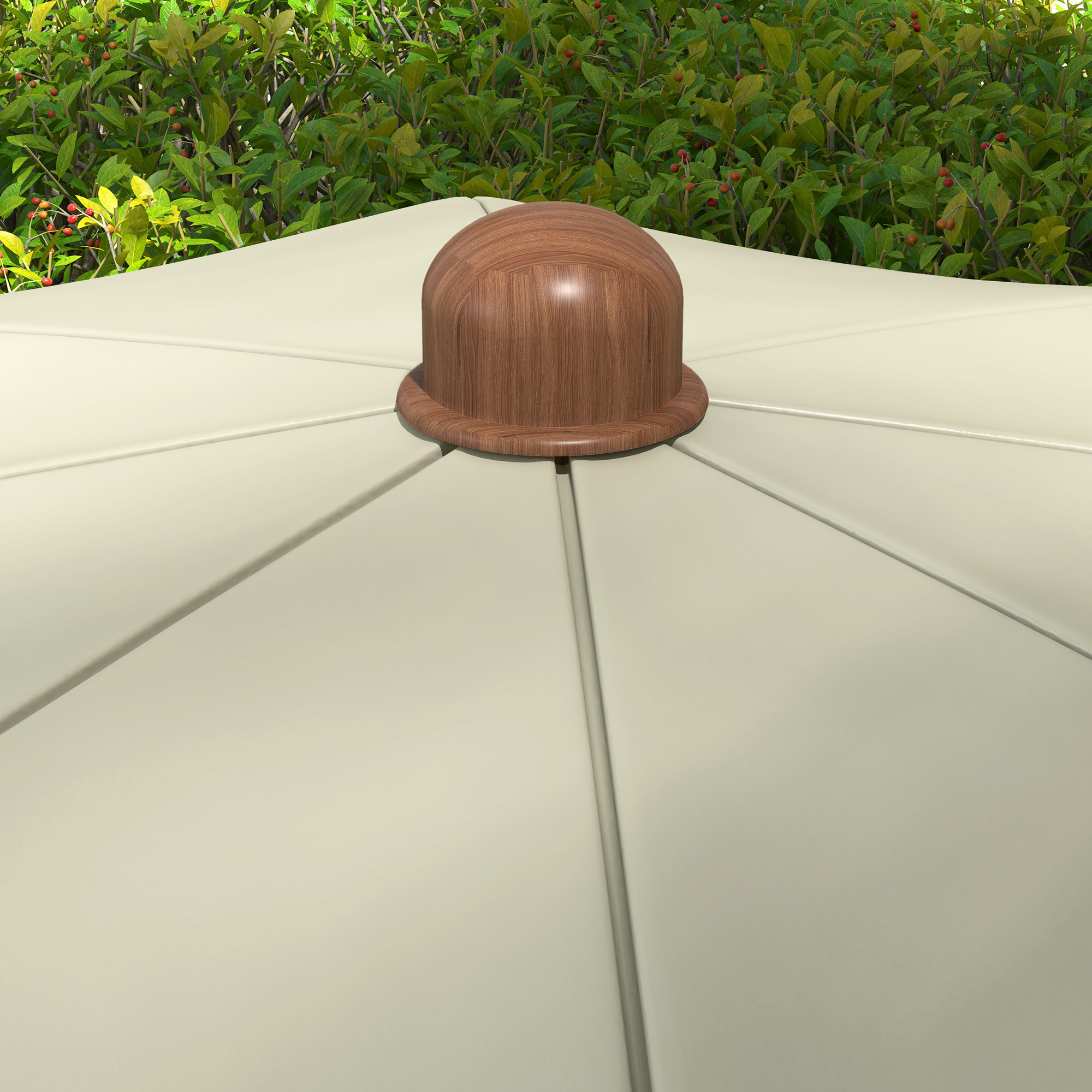  Umbrela de Plaja Portabila cu Volane in Aer Liber cu Baldachin Ventilat, Geanta de Transport, Ø1.9x2.1 m, Alb-Crem [7]