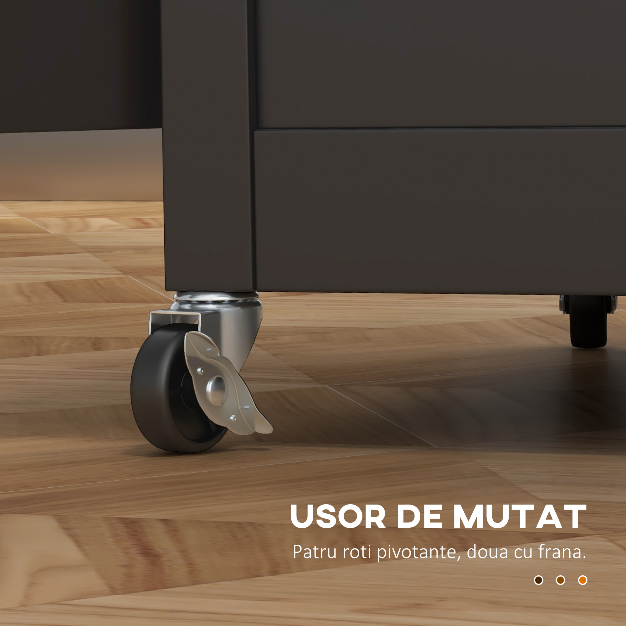  Carut de Bucatarie cu Sertar, Dulap Reglabil si Suport pentru Prosoape, din Lemn, 67x48x86,5 cm, Negru si Stejar [4]