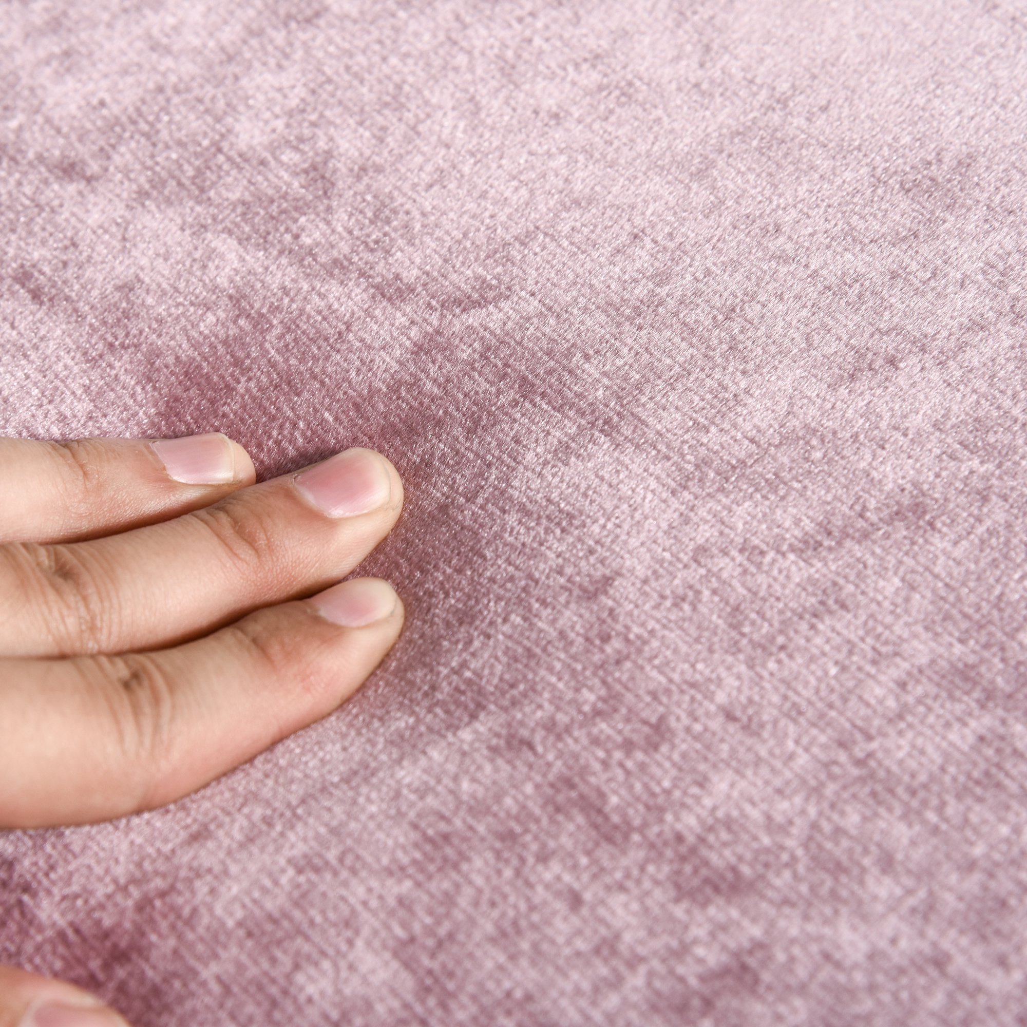  Puf Roz din Catifea, Cu Capac & Spatiu Depozitare [8]