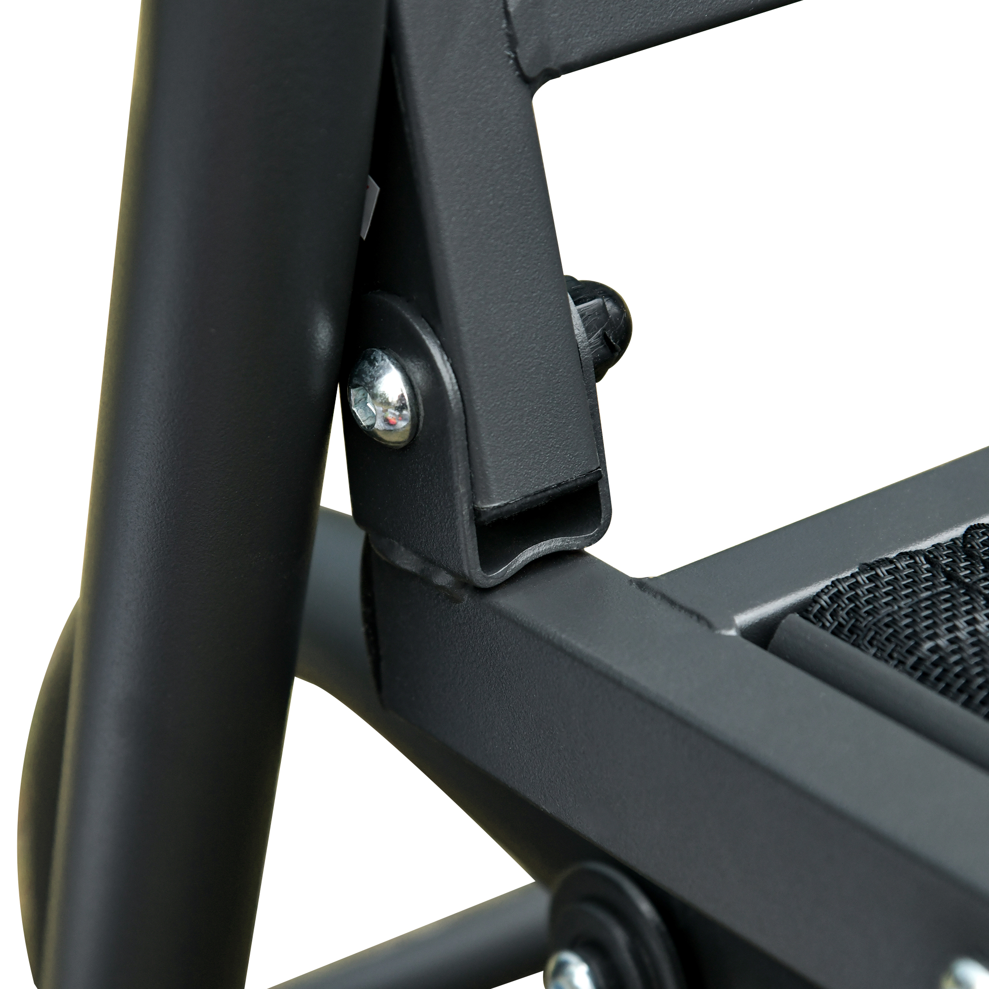  Banca Leagan de Gradina cu 3 locuri, schelet Metalic si Tesatura transpiranta, Negru [8]