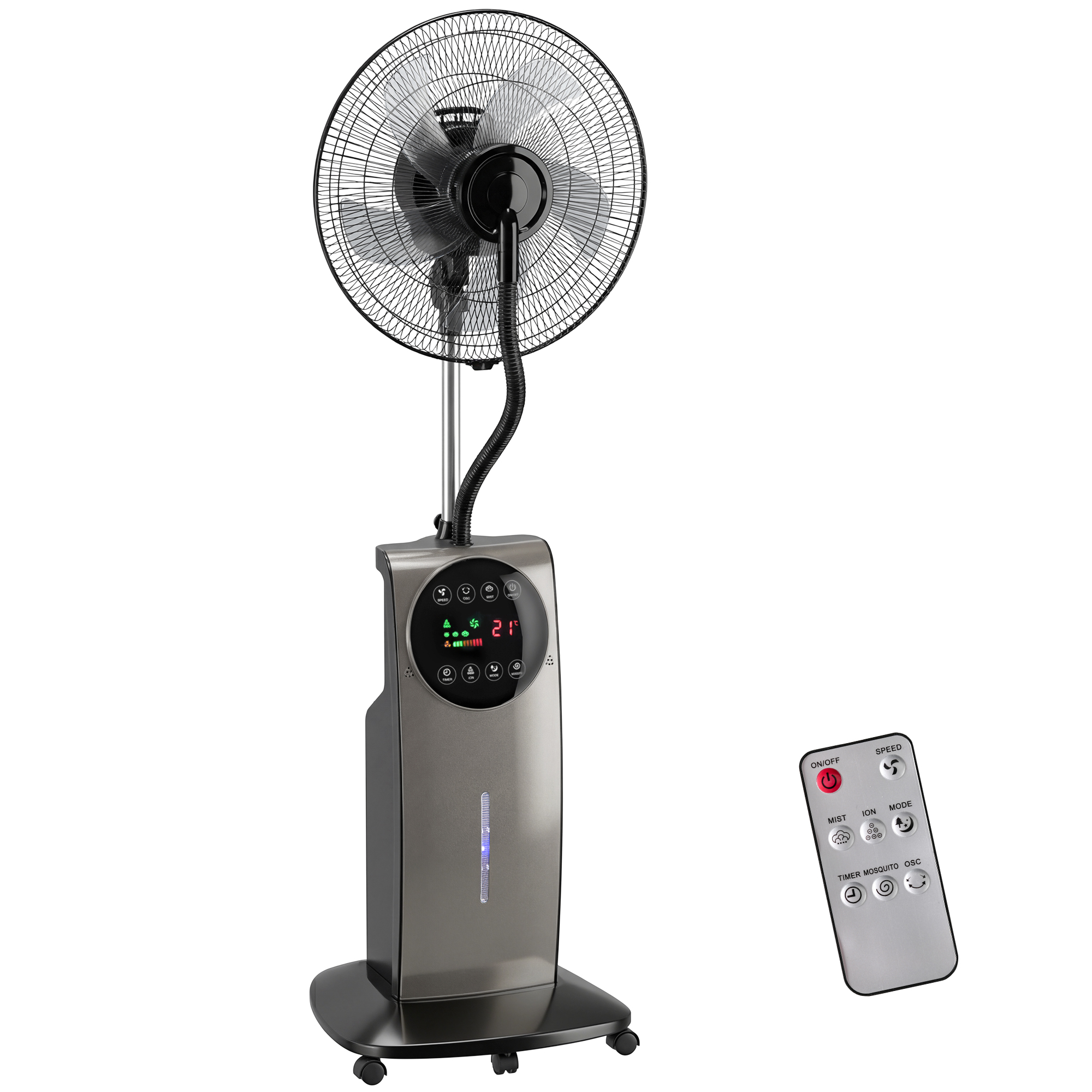 Instalatii sanitare, termice & climatizare - , Ventilator de Tip Coloana, Cu Pulverizare de Apa, ABS, Metal, 50 x 39 x 138 cm, Maro