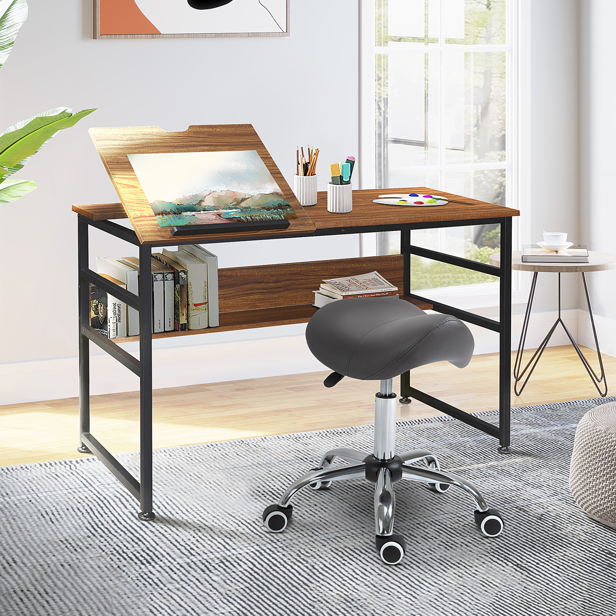  Scaun Cu sa Reglabil - Profesional, Pentru Coafeze & Tatuatori [1]