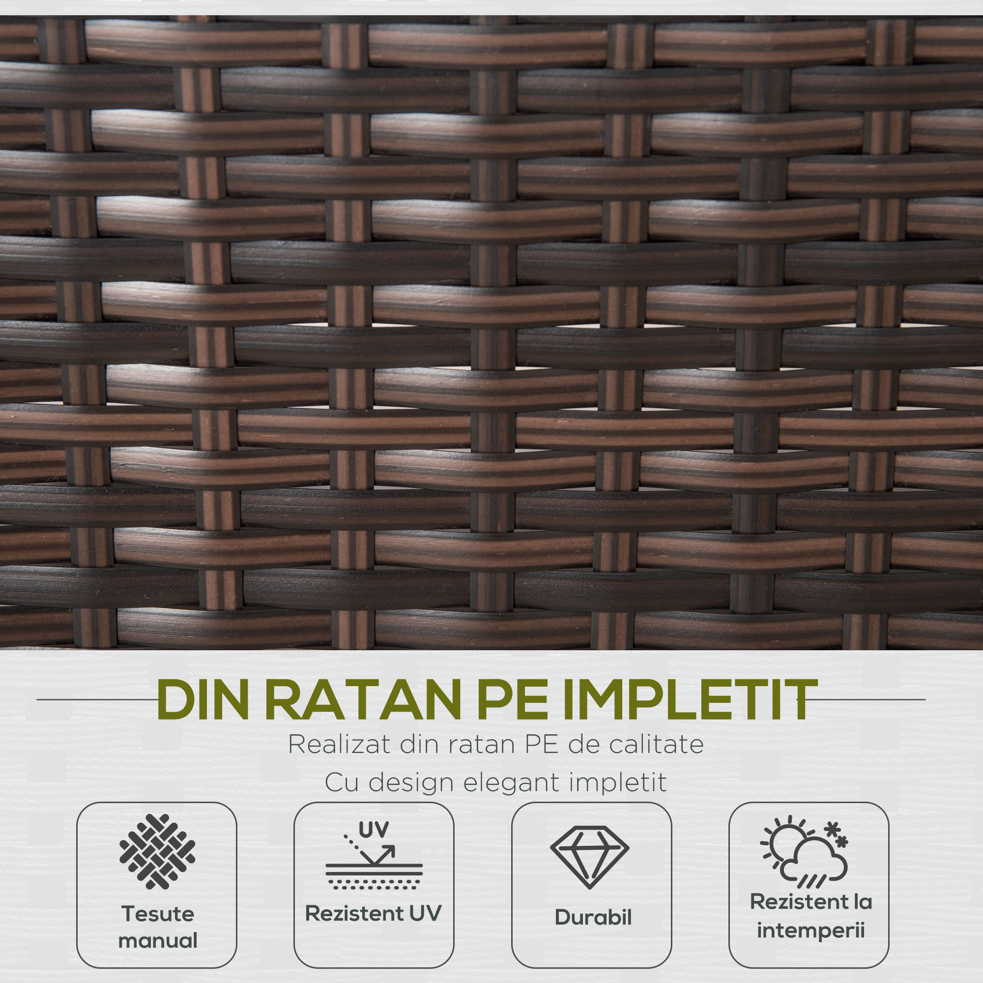  Salon de Gradina cu 8 Piese Modulare din Ratan, Aluminiu si Sticla Tratata, Multicolor [4]