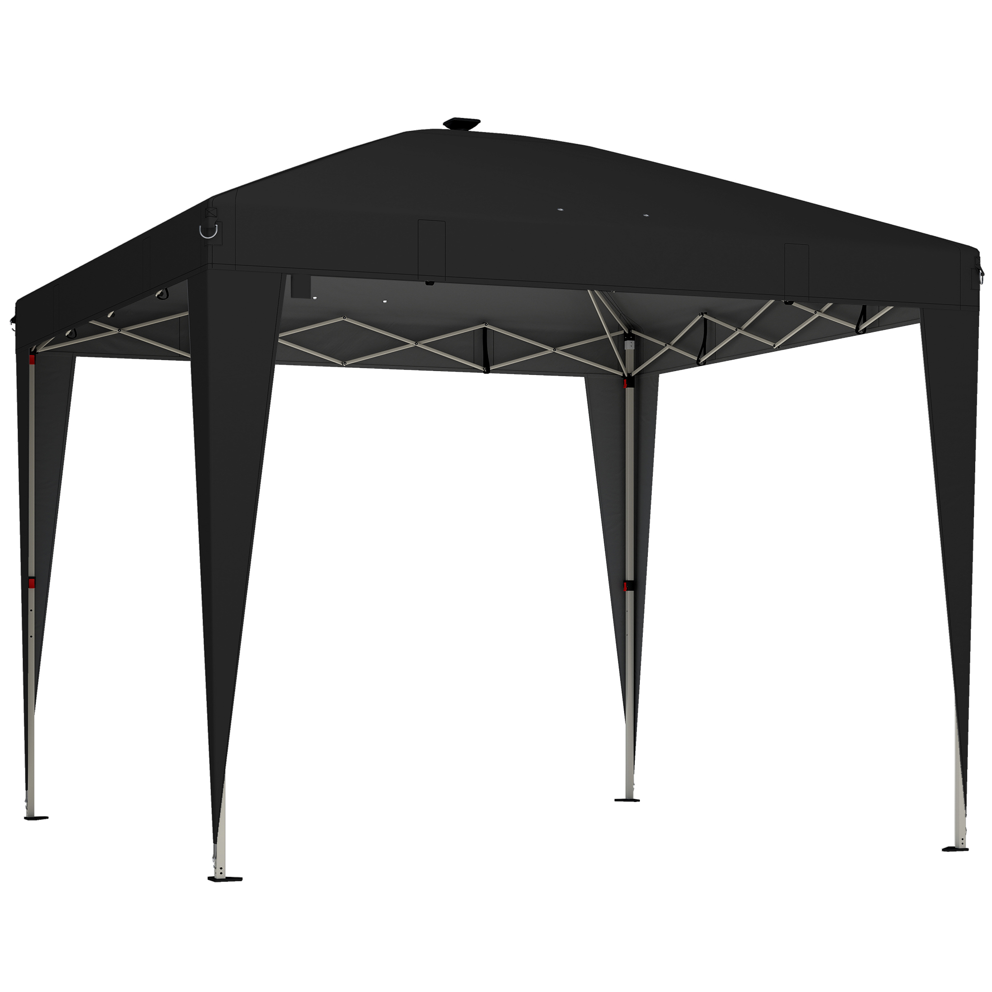 Gradina & balcon -  Gazebo 3x3 m Pliabil Pop Up cu inaltime Reglabila, UV50+, Gazebo de Gradina cu Lumina Centrala si USB, Telecomanda, Geanta de Transport, pentru Exterior, Camping, Petreceri, Negru