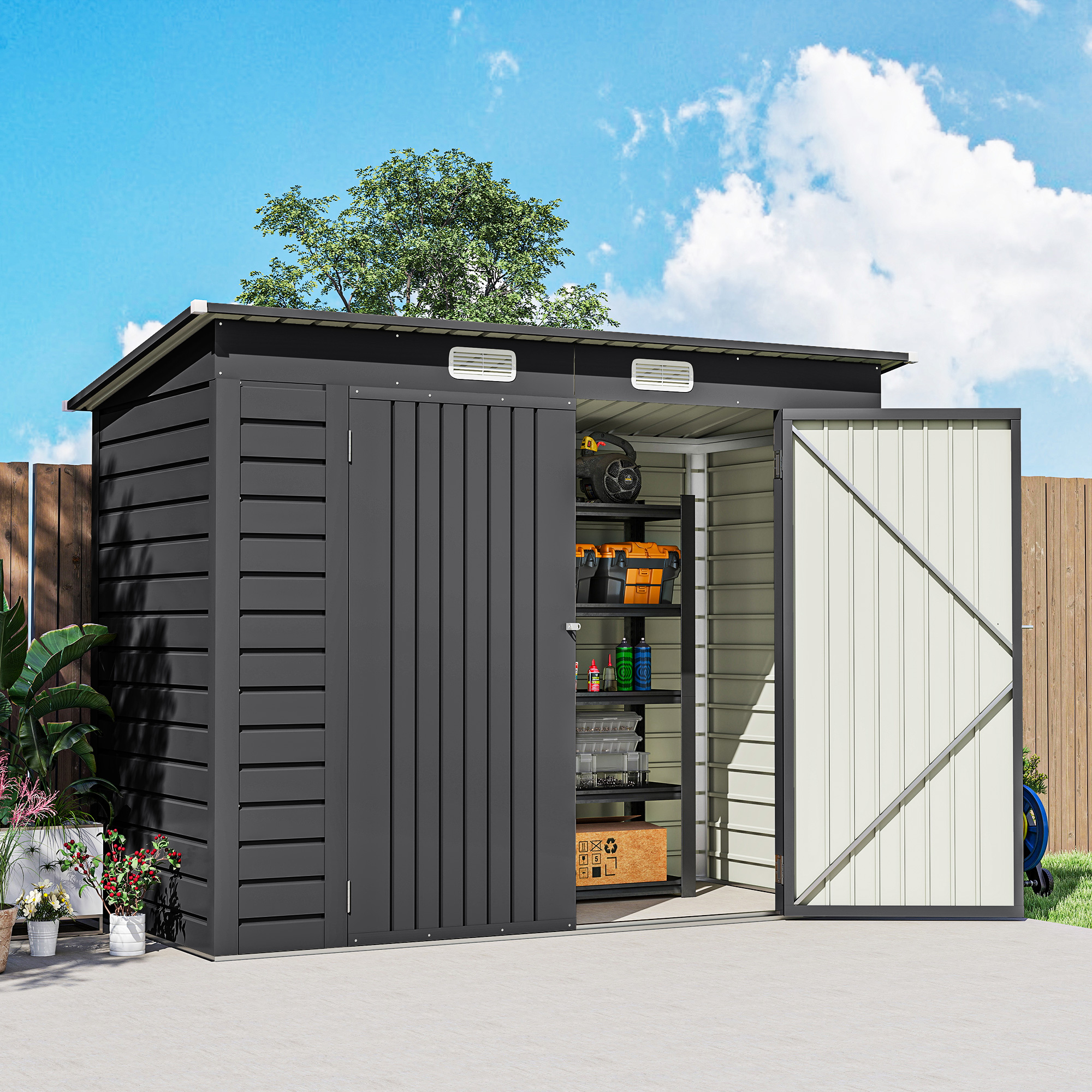  Sopron Gradina 8×4 ft - Otel Galvanizat pentru Depozitare [8]