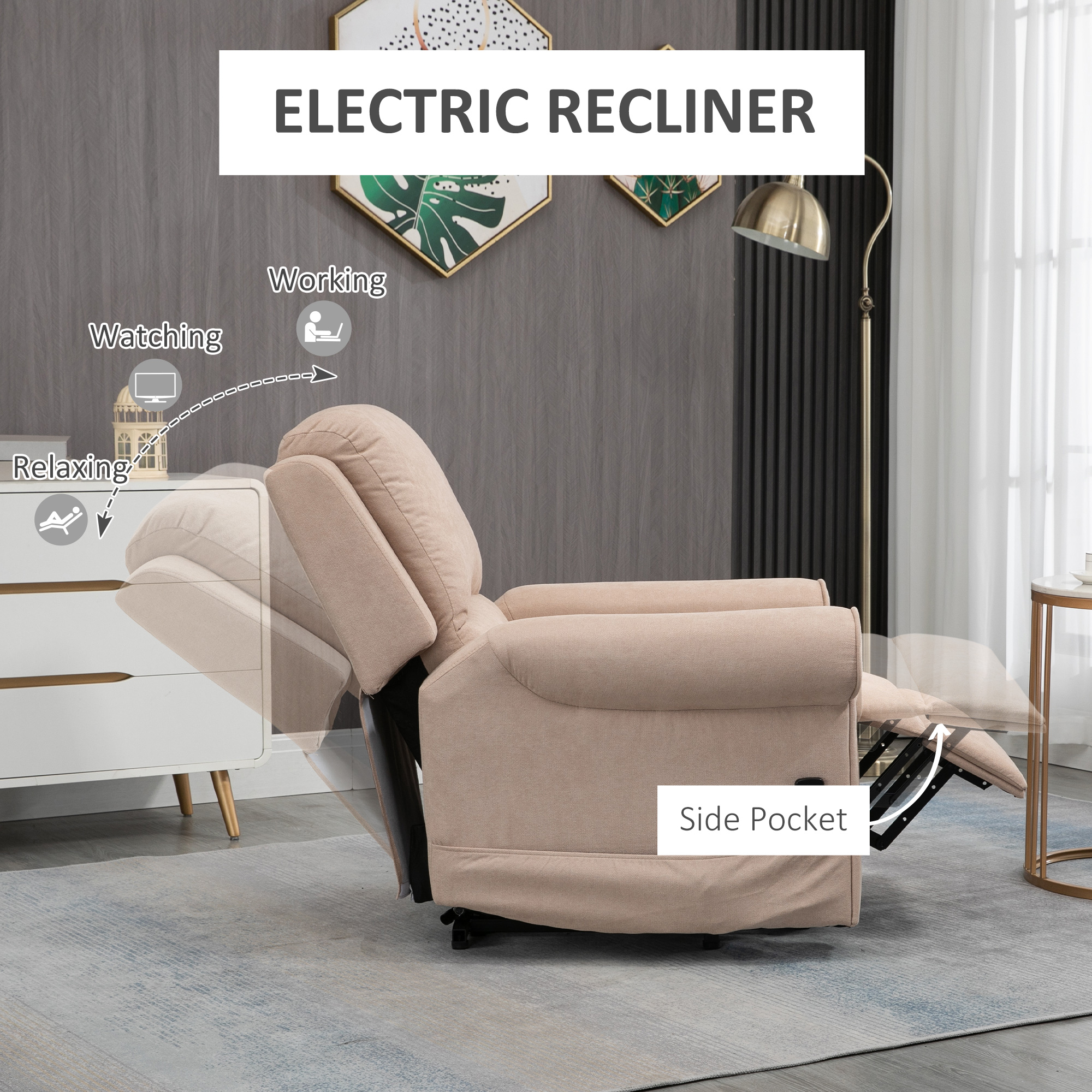  Scaun Electric cu Ridicare & Inclinare pentru Varstnici - Telecomanda Inclusa [4]