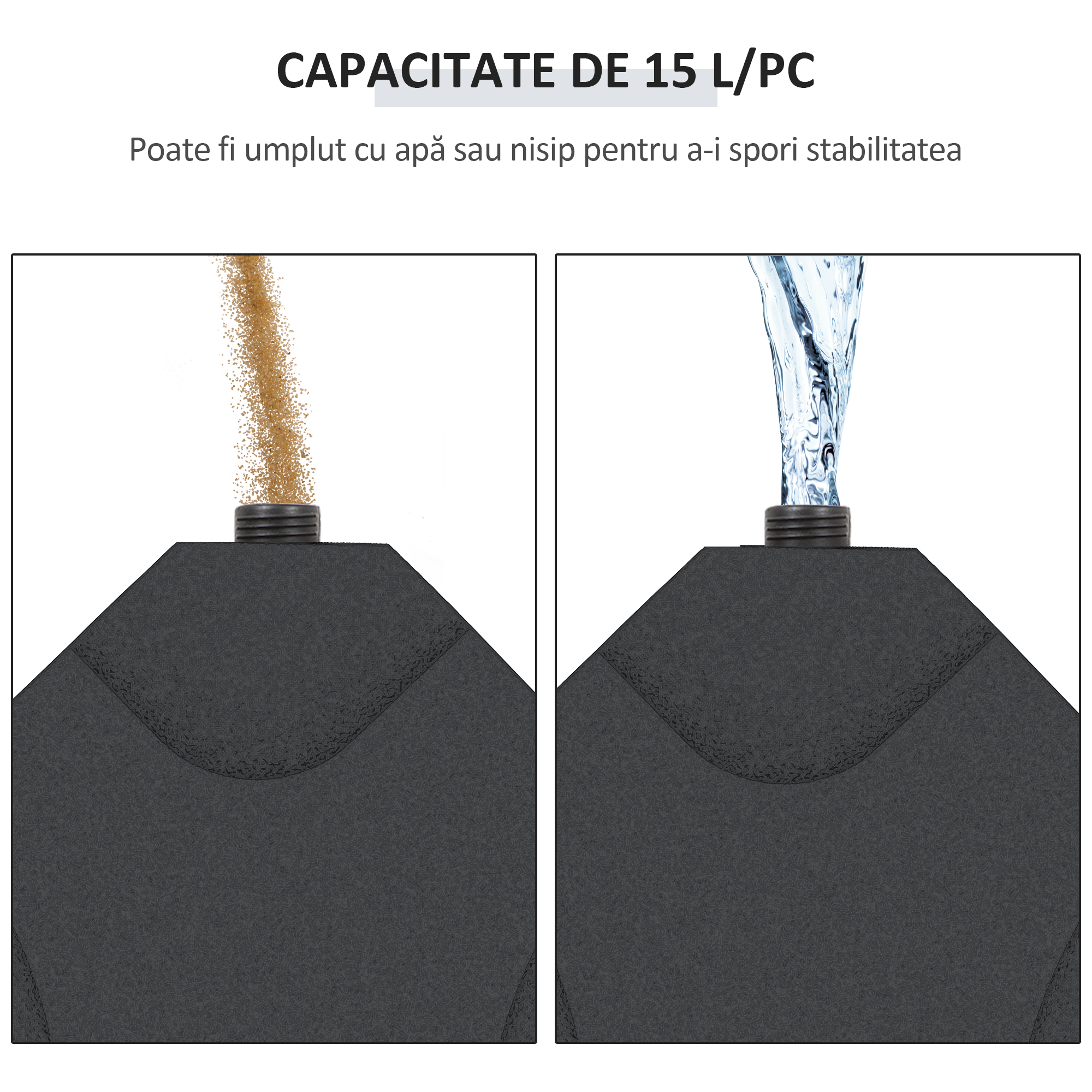  Set 4buc Baza pentru Umbrela de Gradina in Plastic 50 × 50 × 7.5cm [4]