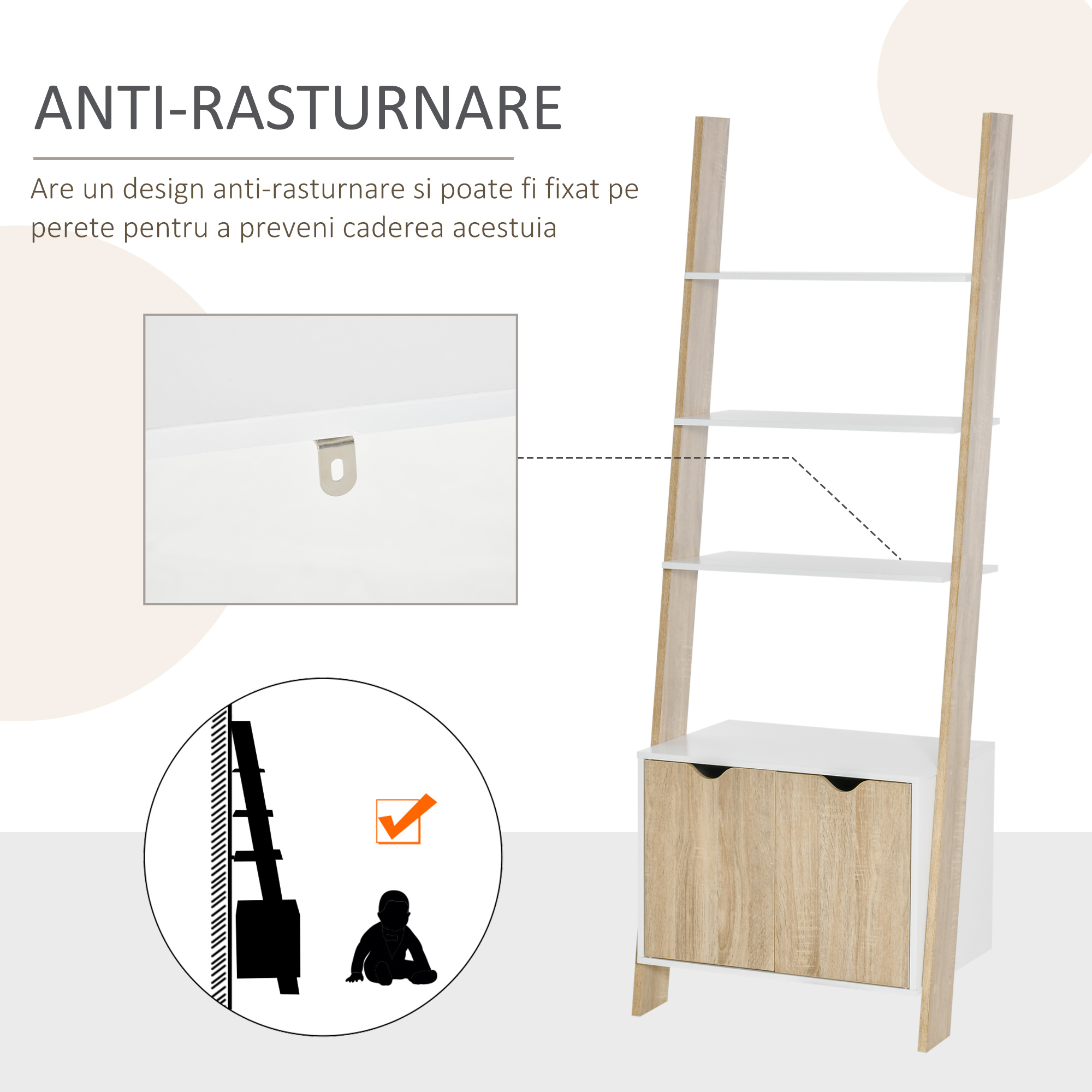  Biblioteca Stil Nordic Rafturi + Dulap [5]