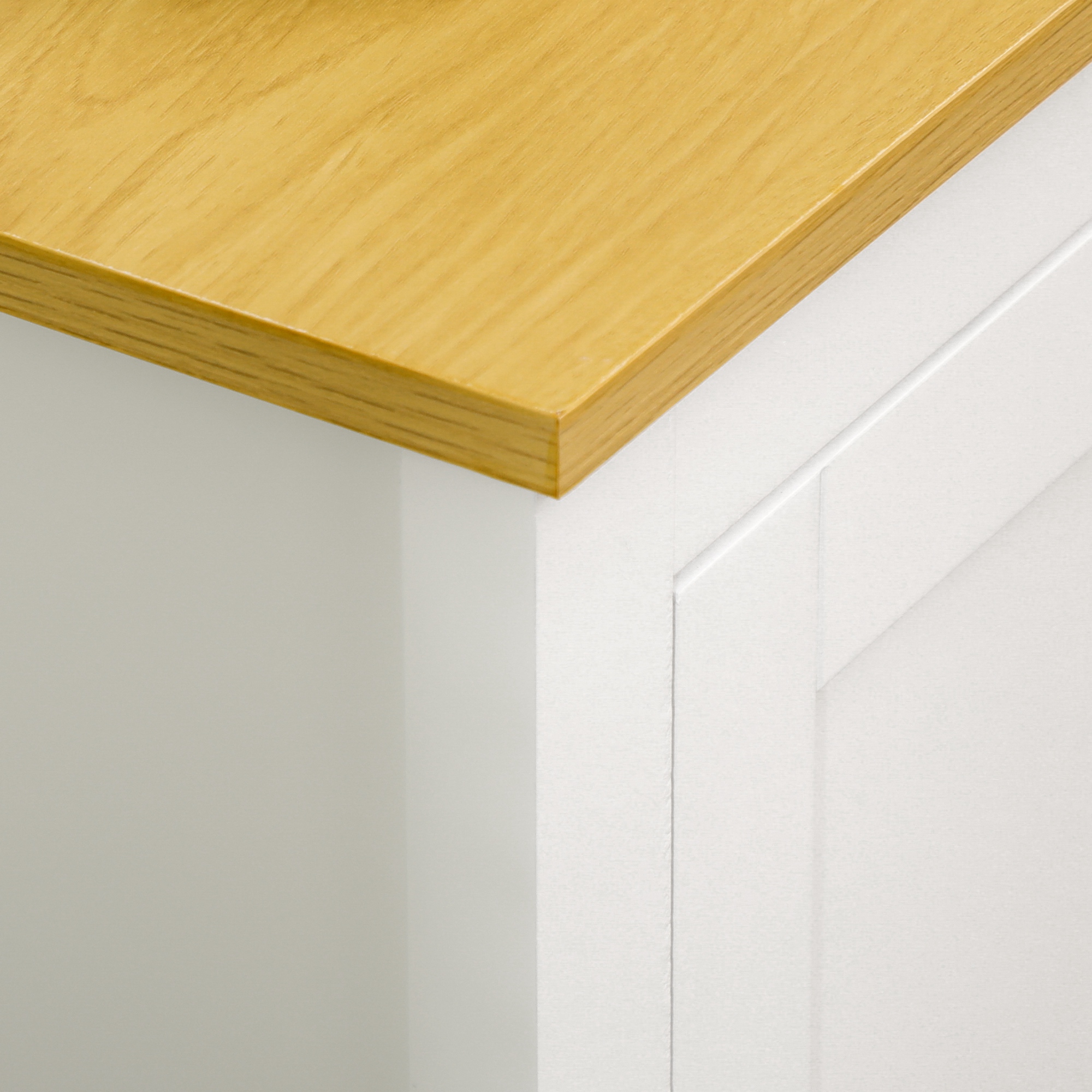  Dulap cu 2 Compartimente si 2 Rafturi Reglabile la 3 inaltimi, 120x40x70 cm, Alb si Culoare Lemn [8]