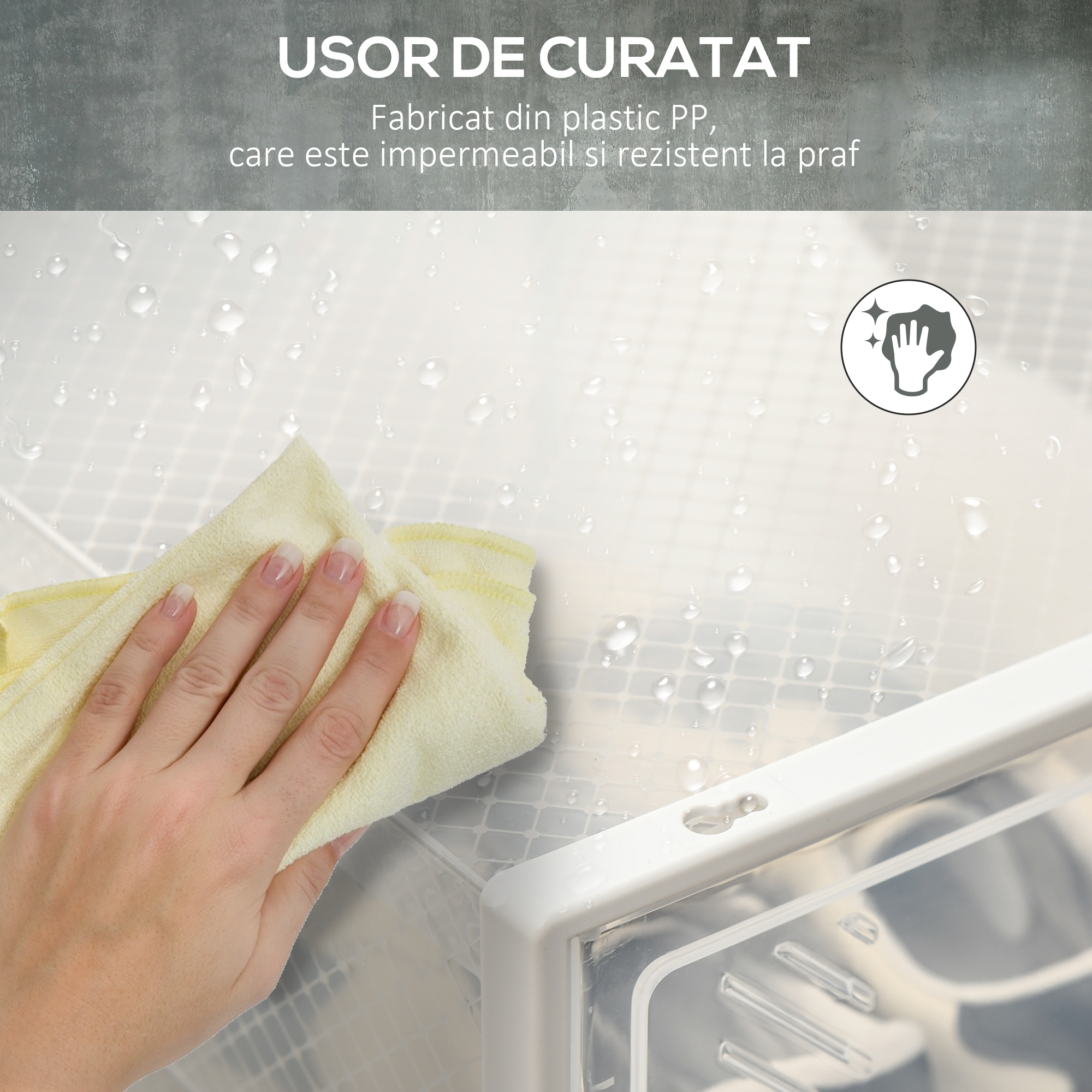  Dulap Modular pentru Pantofi cu 8 Cuburi de Depozitare si Usa Magnetica, din PP, 25x35x19 cm, Alb si Transparent [6]