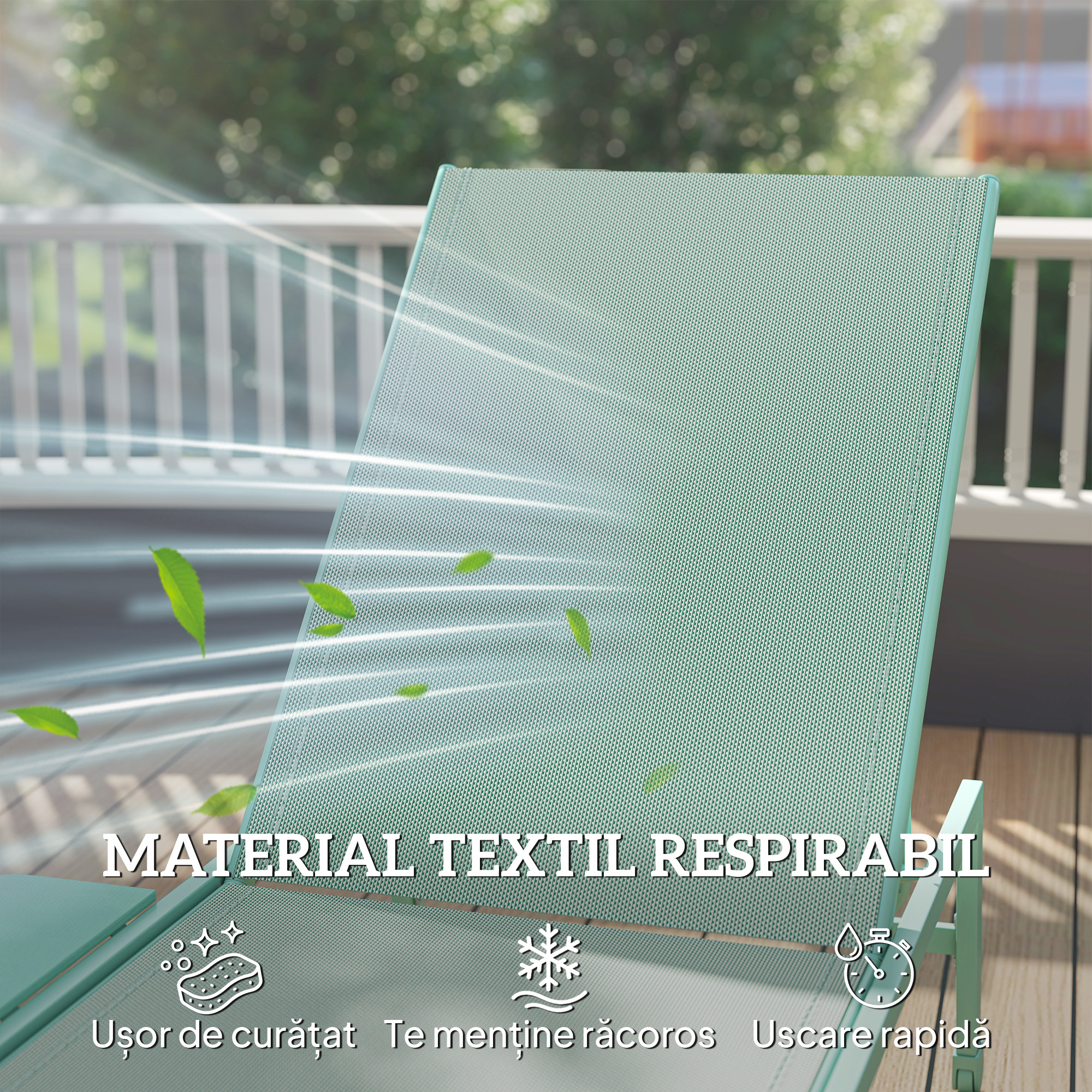  Set 2 sezlonguri cu Masuta, sezlonguri Gradina cu Spatar Reglabil. [5]