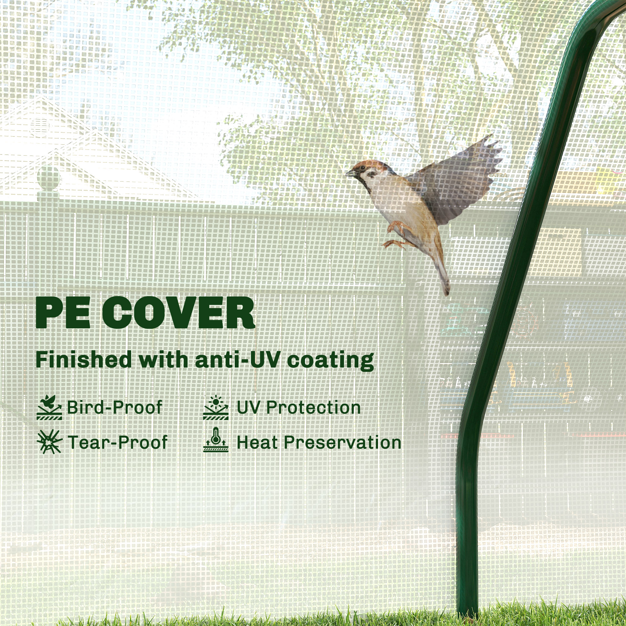  Sera Mini pentru Gradina si Balcon din Plastic PE si Otel, cu inchidere cu Fermoar, 99x71x60 cm [3]