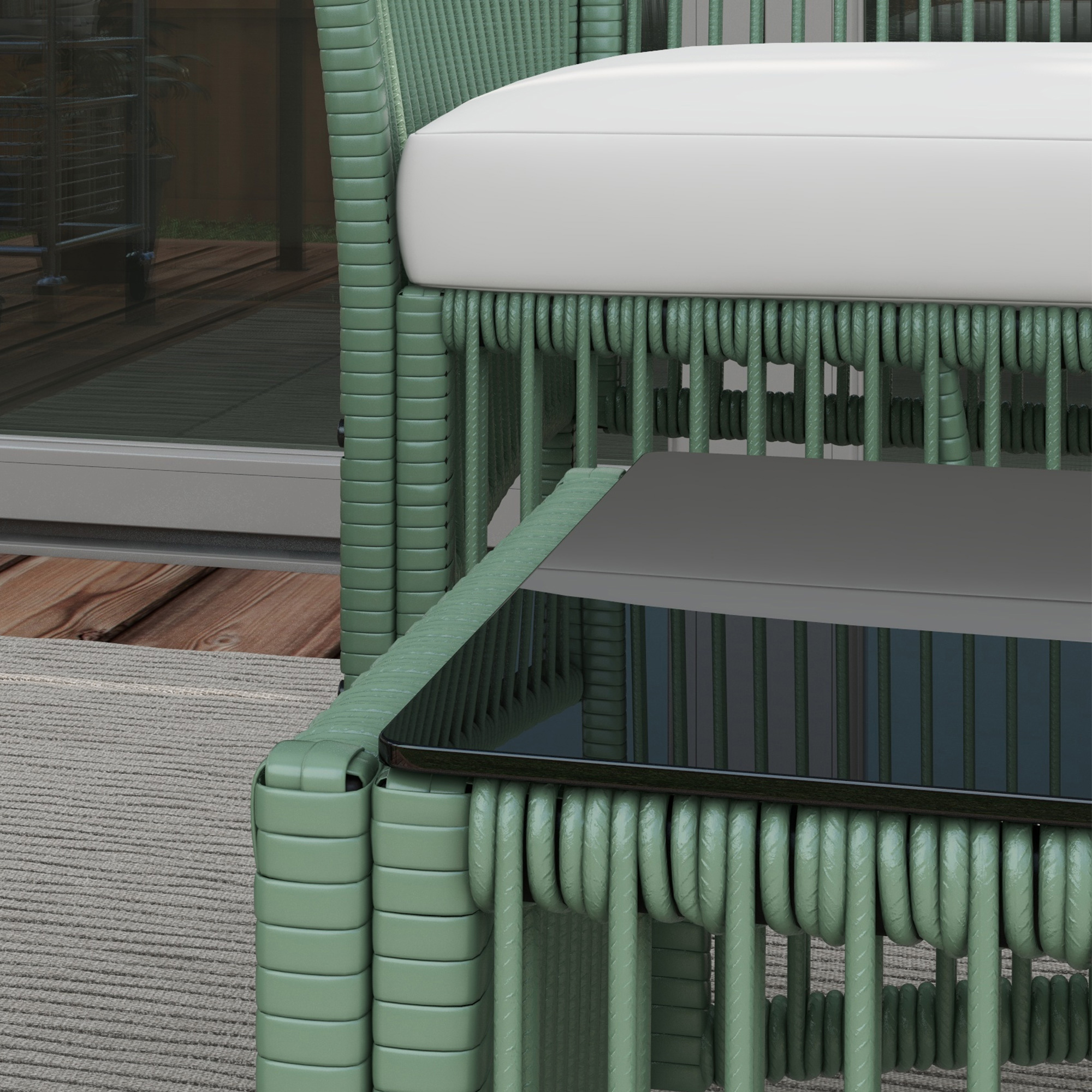  Set de Mobilier pentru Curte, Verde inchis [6]