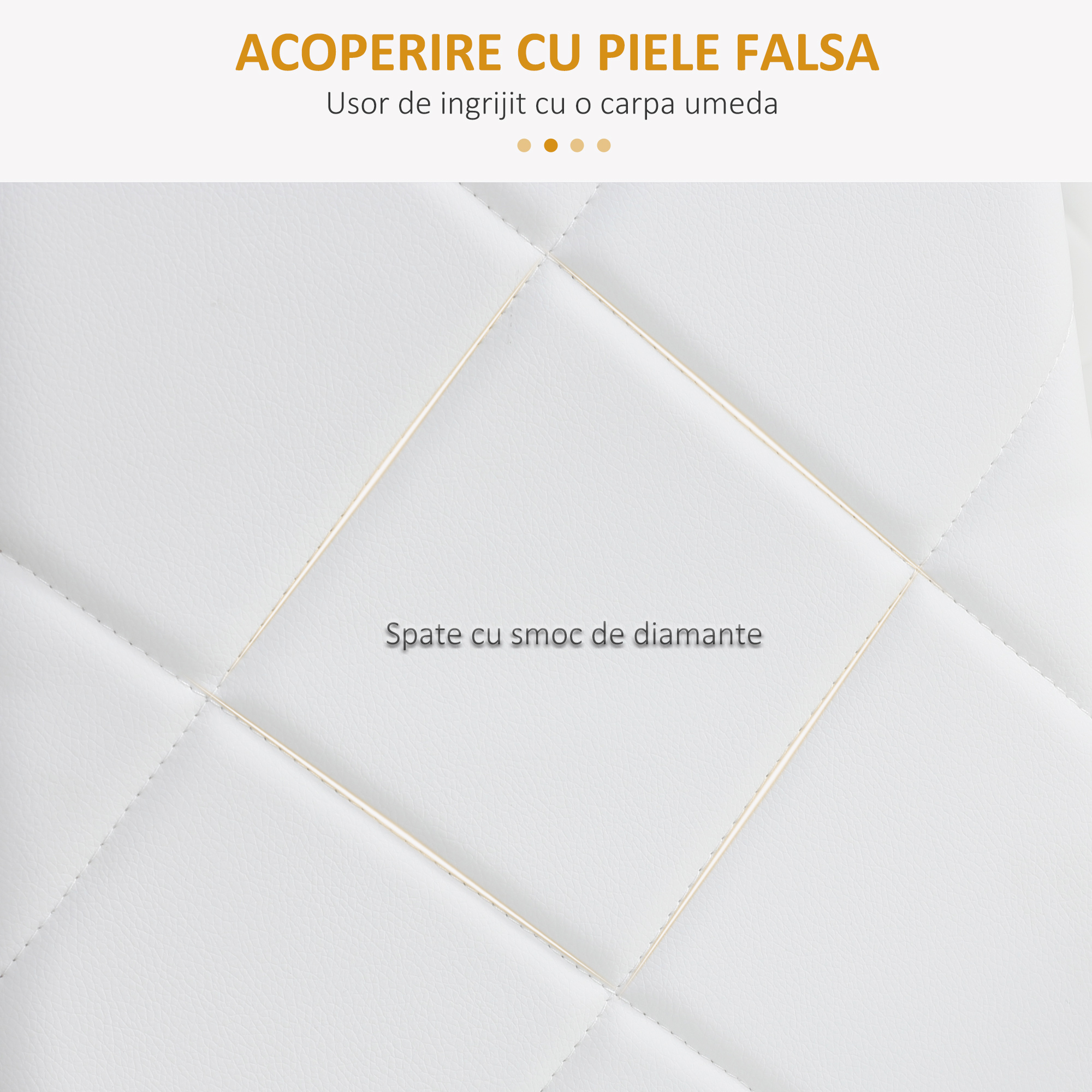  Set 4 Scaune Sufragerie - Piele Artificiala cu Spatar inalt [5]