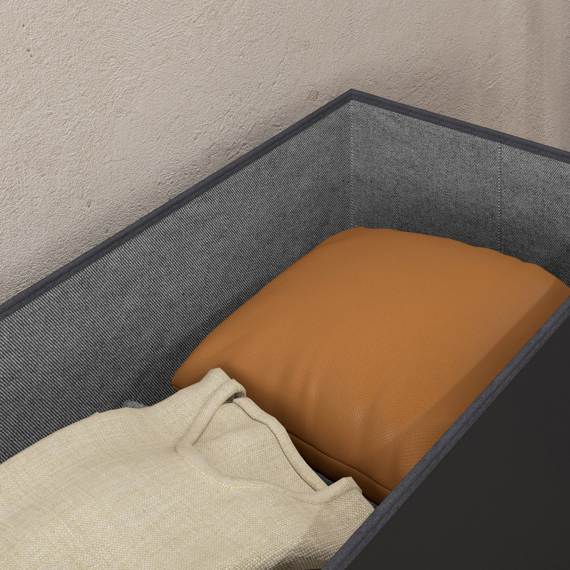  Banca Cutie de Depozitare Pliabila, Banca Taburet cu Capac si invelis din Piele Ecologica, 76x38x38 cm, Negru [7]