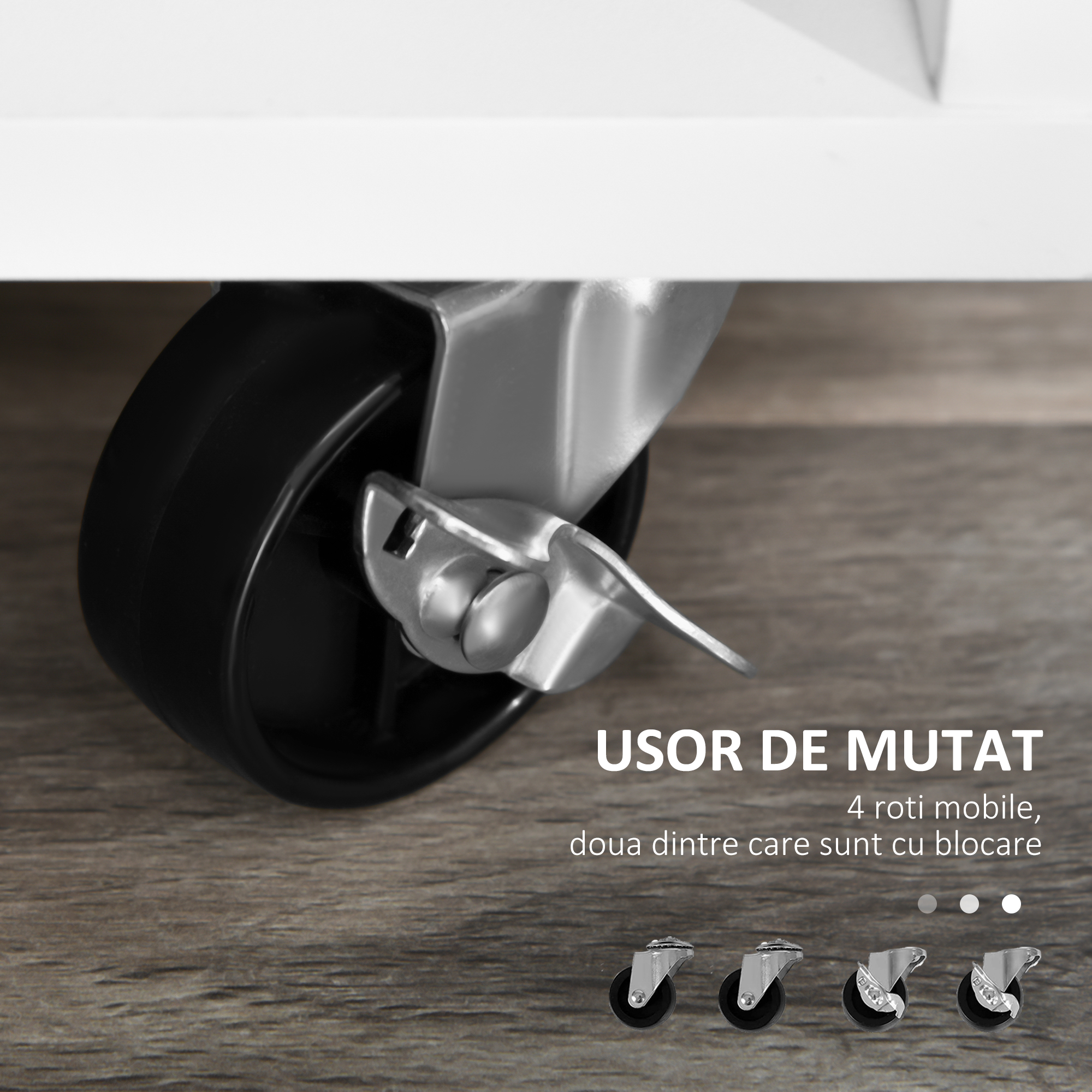  Suport Imprimanta, Mobilier Negru si Alb cu Sertare [4]