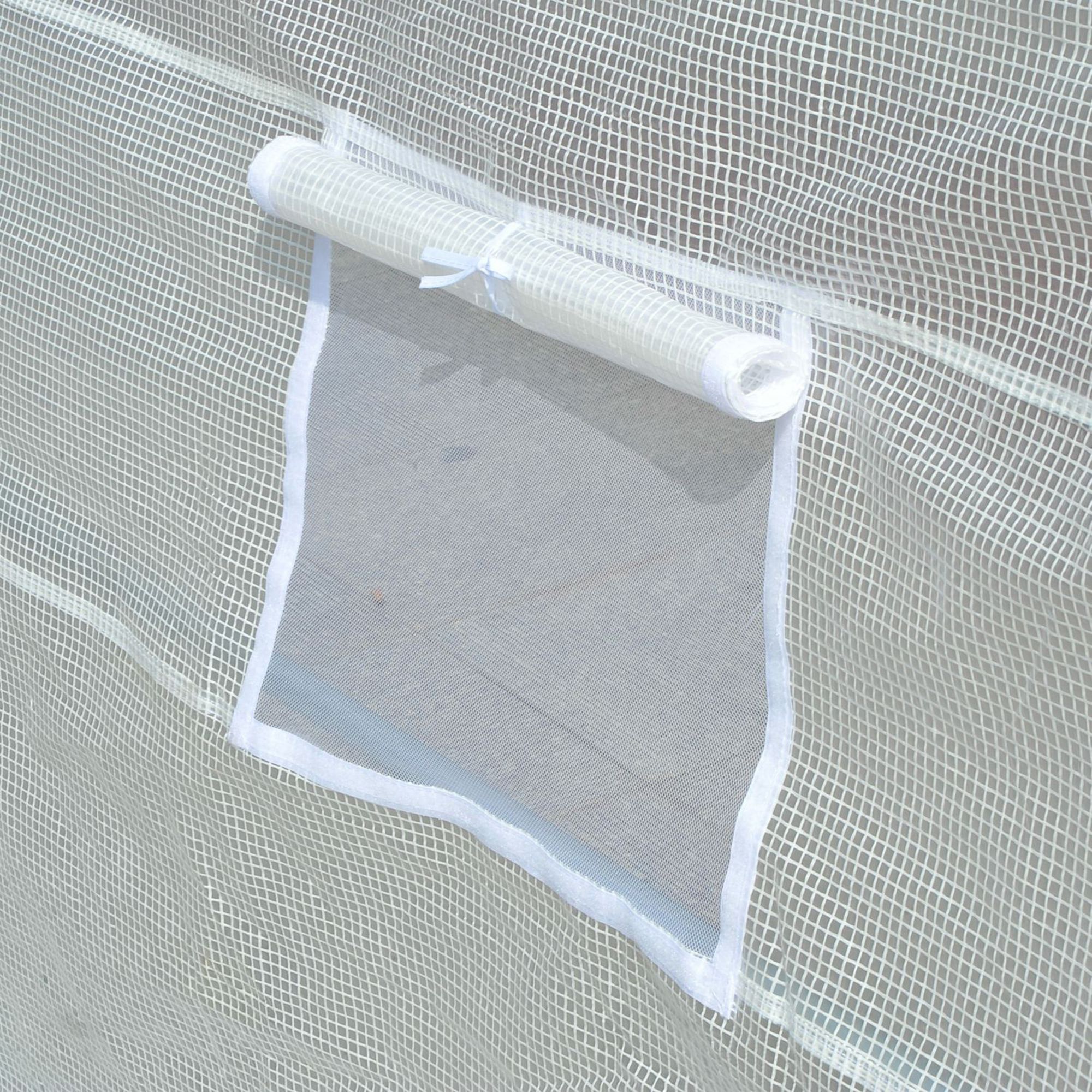  Tunnel Sera de gradina pentru plante din PE cu tevi metalice 6x3x2m Alb [8]