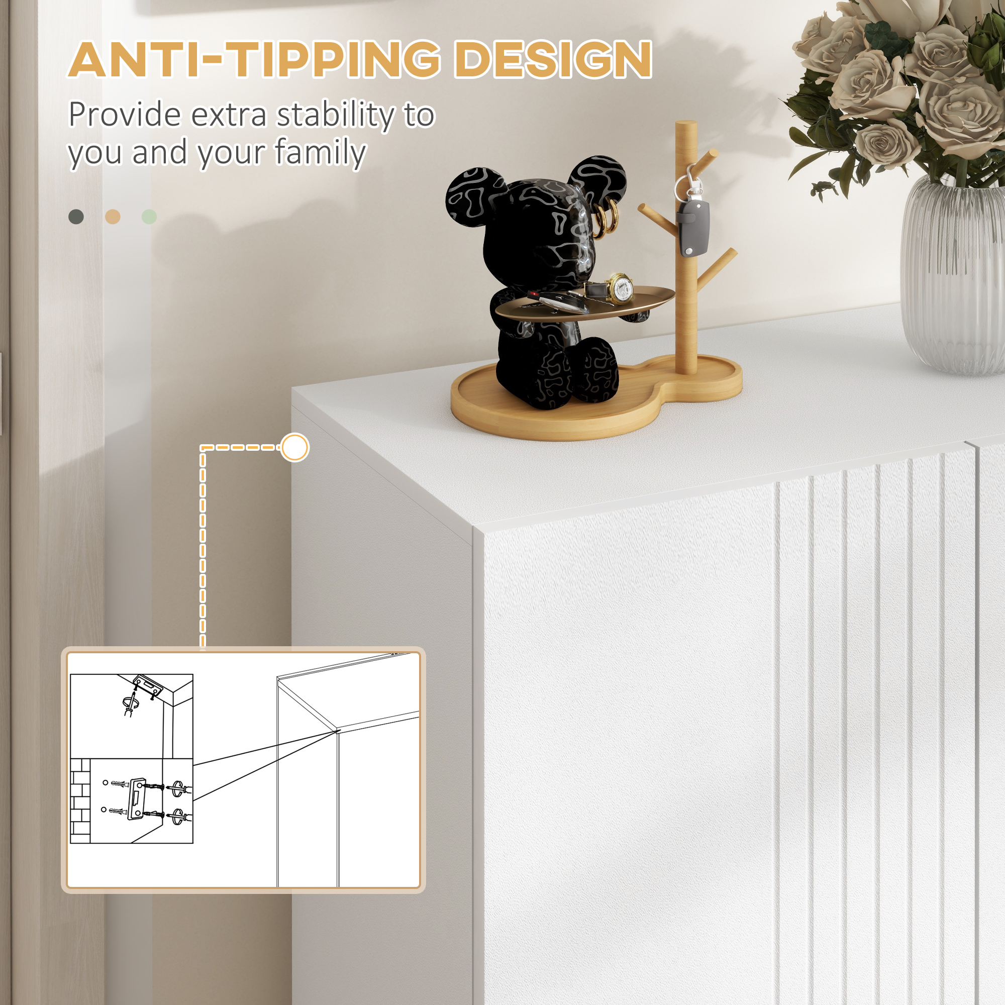  Dulap pentru Pantofi, 15-20 Perechi, Rafturi Reglabile si inchidere Amortizata, Alb [6]