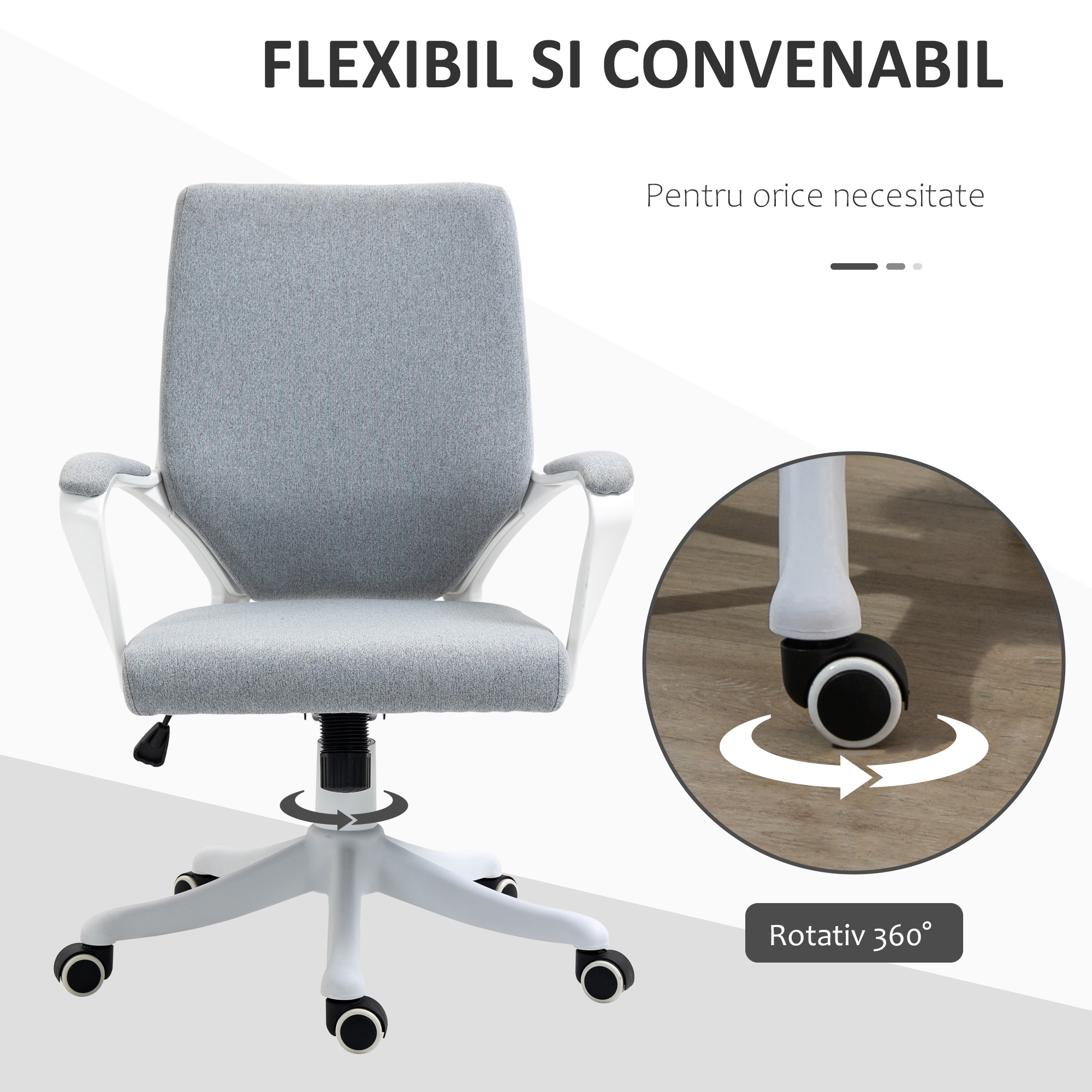  Scaun Ergonomic Birou - Pivotant, Reglabil & Cu Balansoar [5]