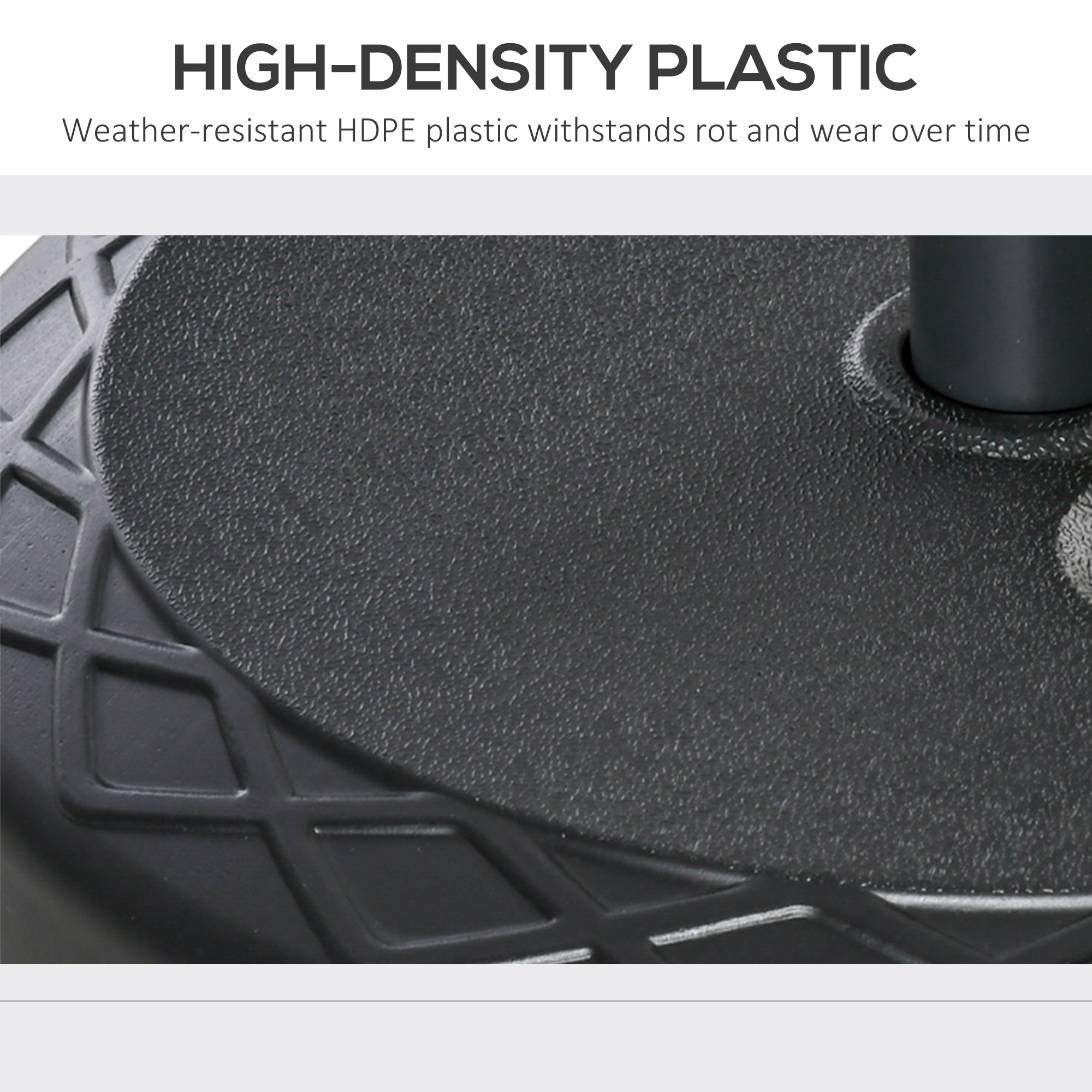  Baza pentru umbrela rotunda Φ55cm din plastic de 30kg pentru stalpi de 38-48mm negru [4]