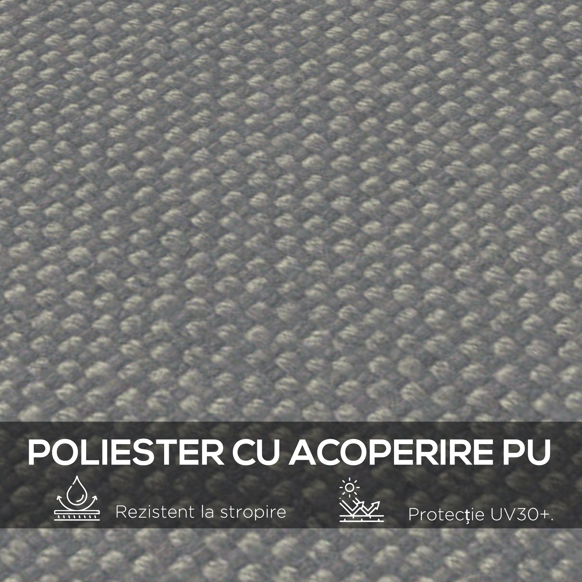  Copertina de Rezerva pentru Pergola cu 16 Orificii de Scurgere, Carlige şi Inele, 297x 297 cm, Gri inchis [3]