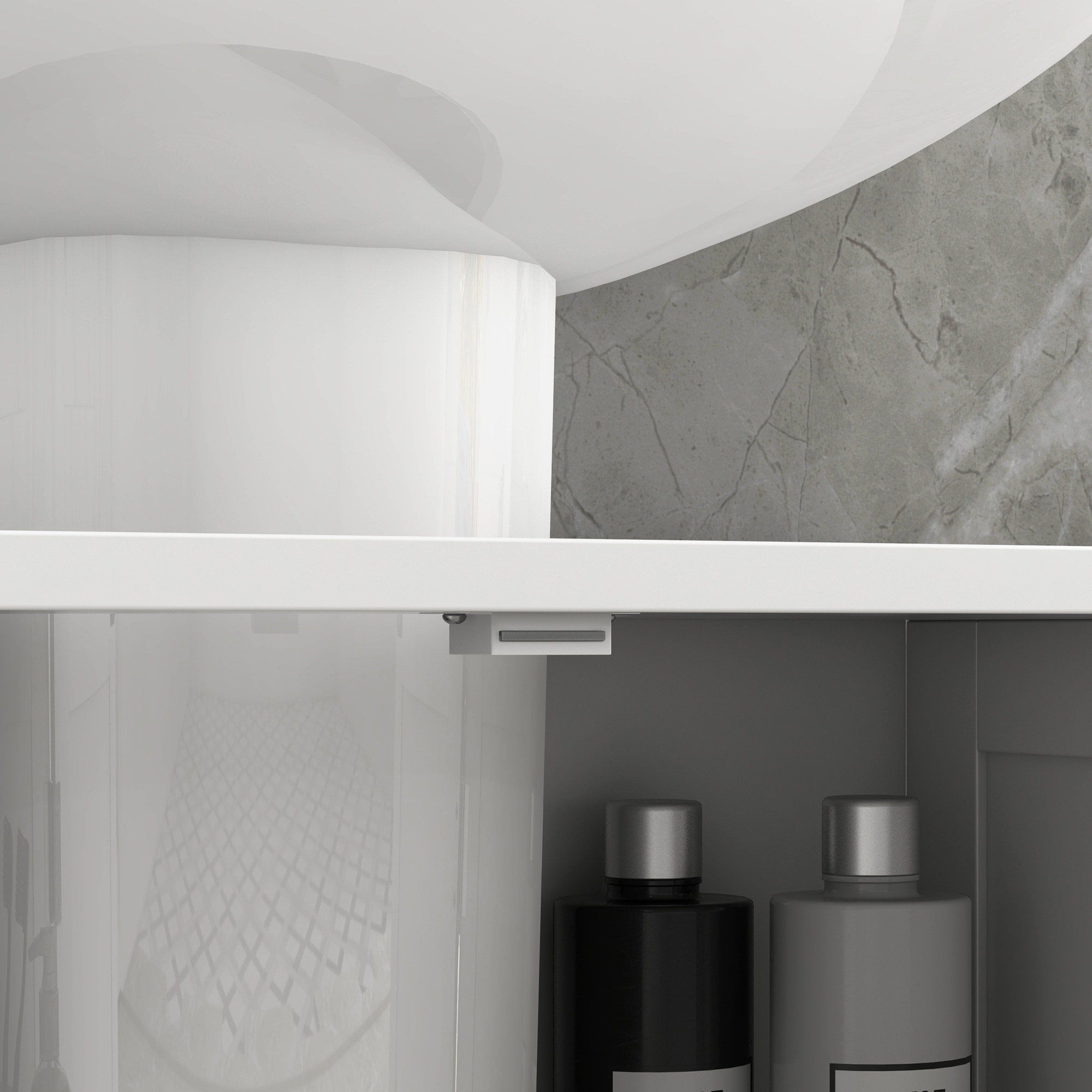  Masca Chiuveta Baie - MDF Alb, 2 Usi, 60×30×60 cm [7]