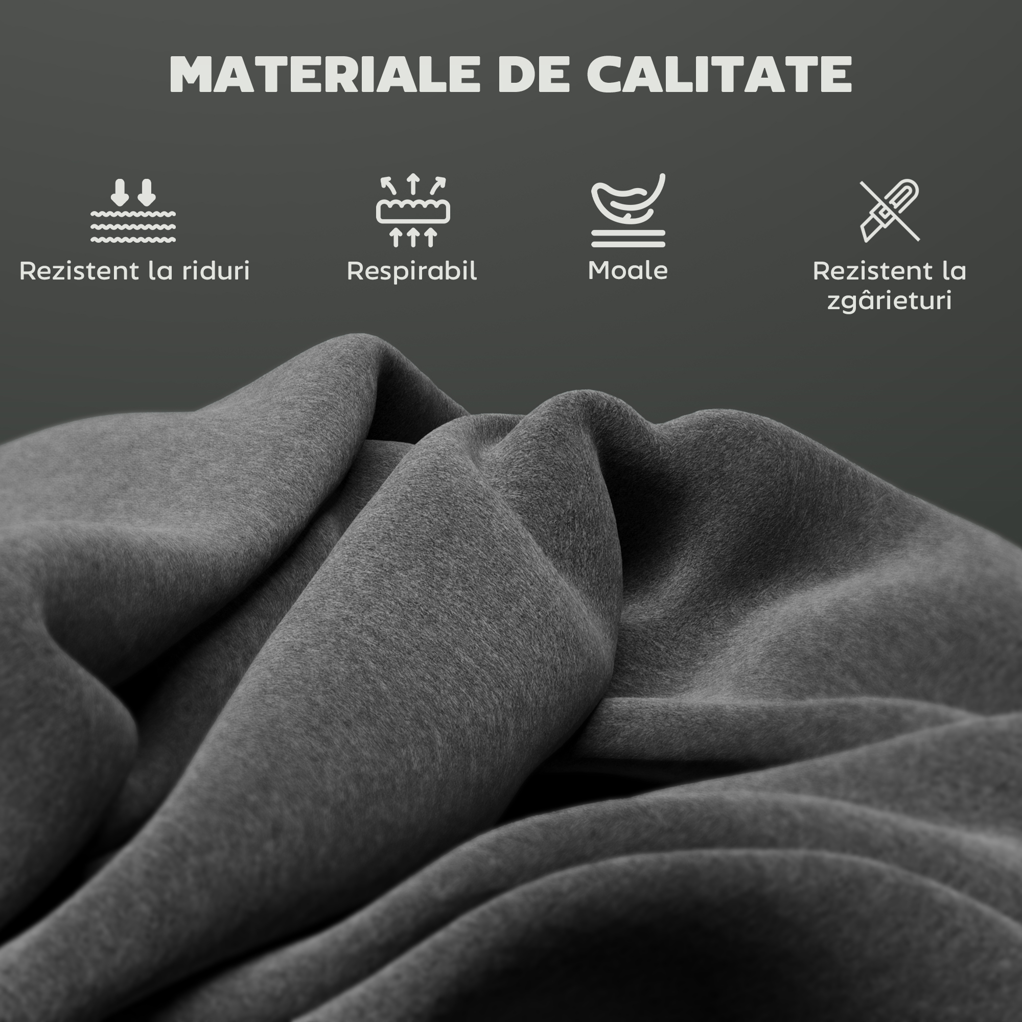  Set de 2 Scaune de Bar cu Spatar, 41x52x97 cm, Gri [3]