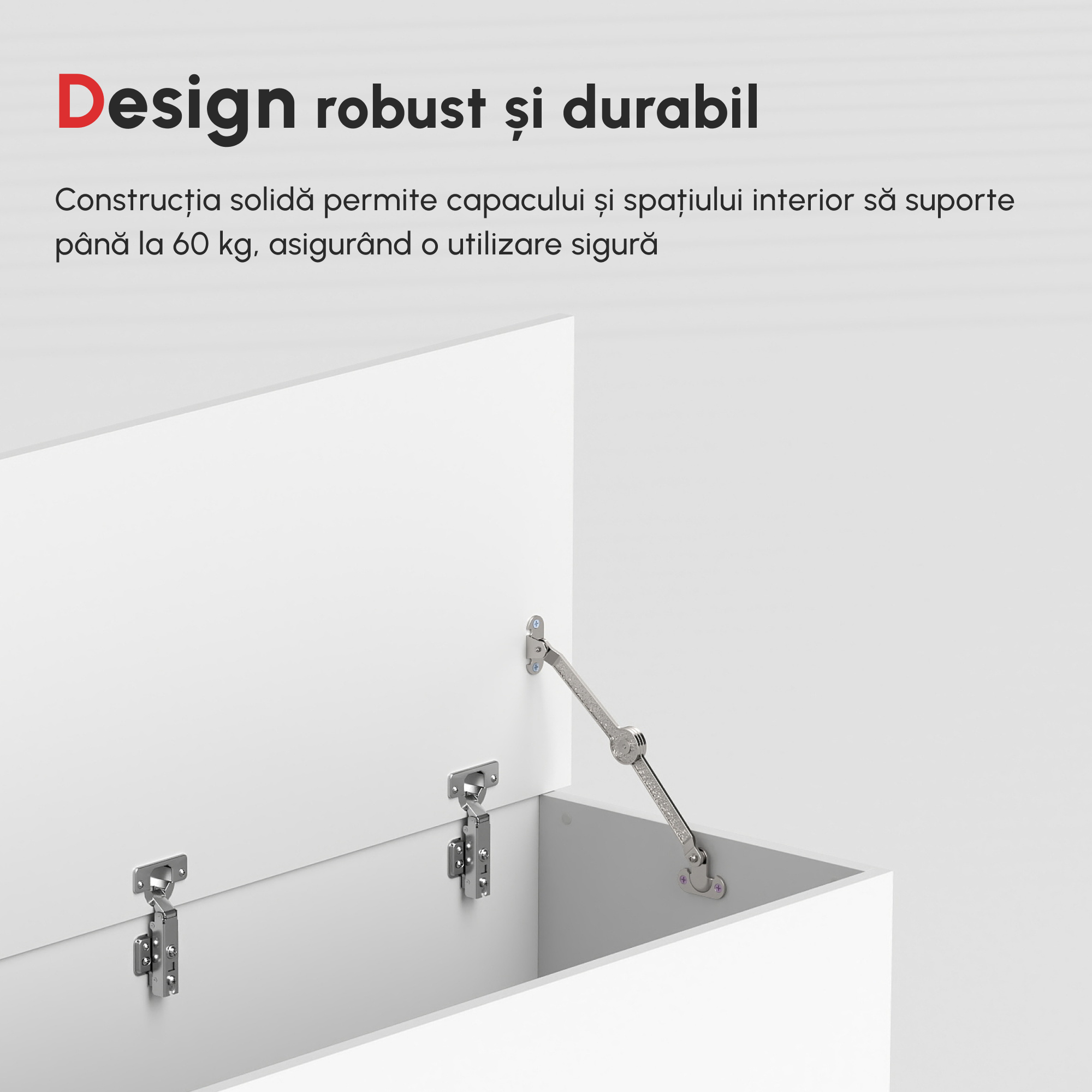  Cutie de Depozitare din Lemn, Moderna si Multifunctionala, pentru Camera, Intrare, Alb [7]