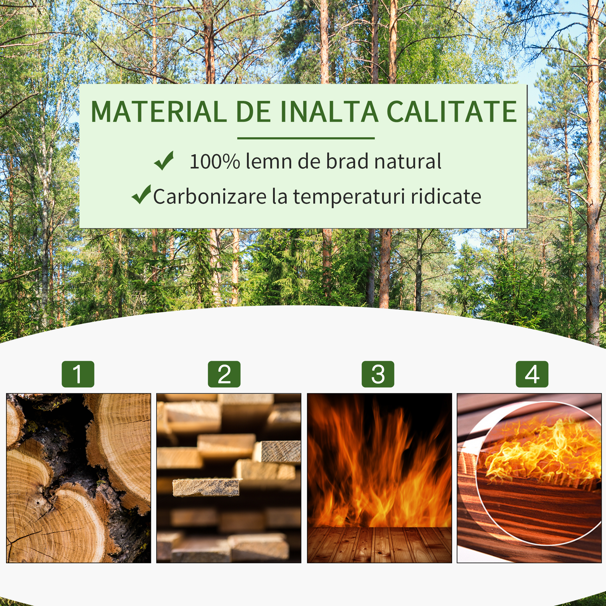  Raft Ghivece pentru Plante cu 3 Etajere din Lemn de Brad, 80x40x150 cm [4]