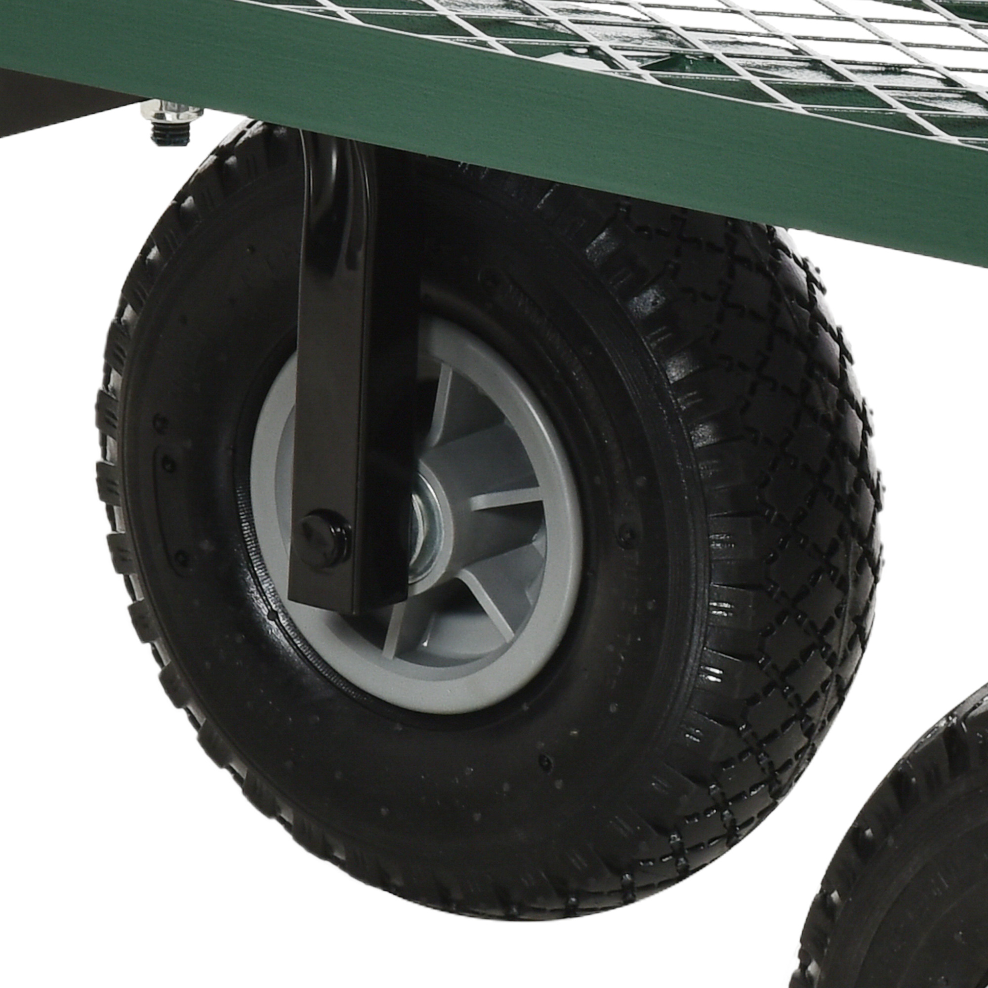  Roaba de Gradina cu Maner si 4 Roti Mari, Capacitate 150 kg, 94x48,5x100 cm, Verde [8]