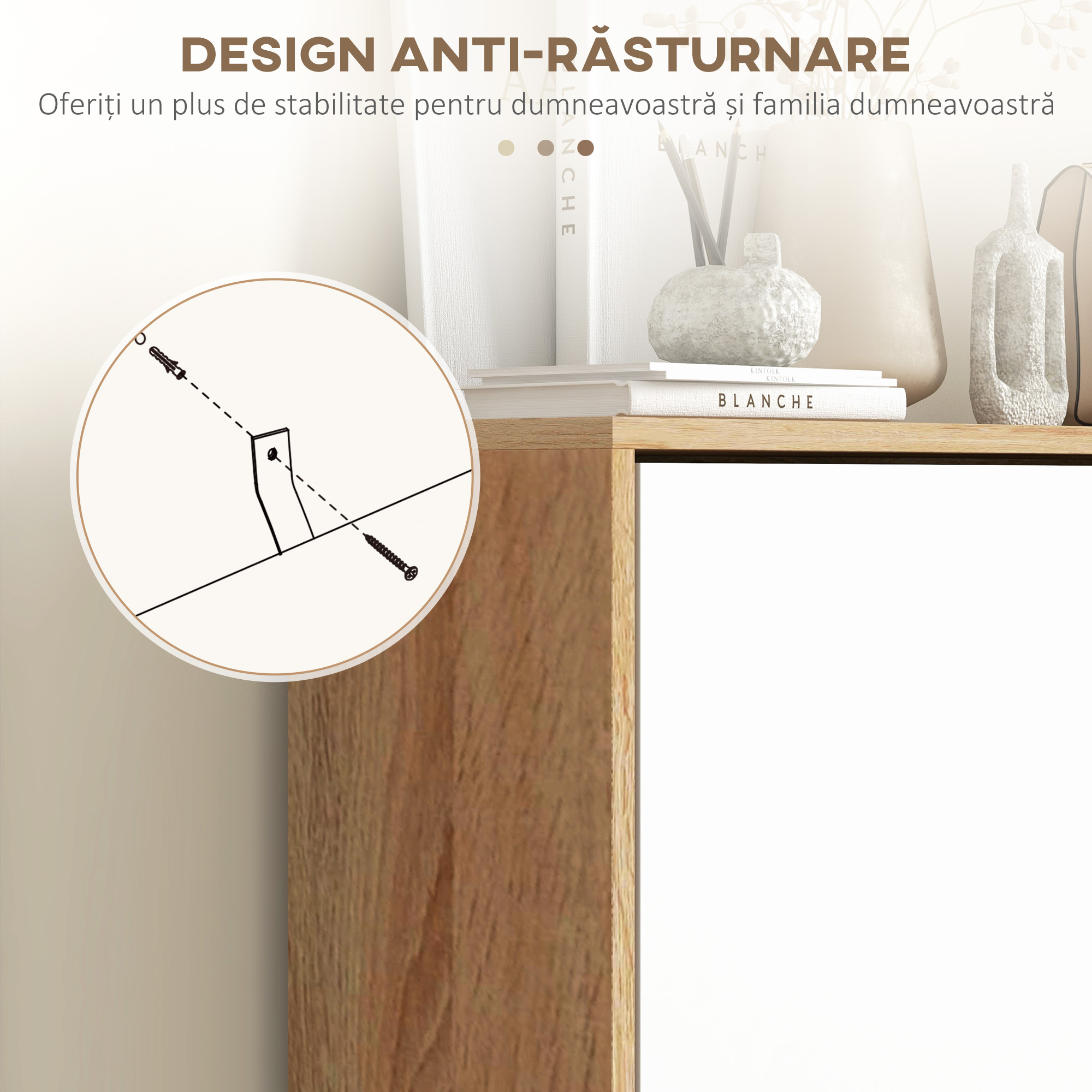  Dulap pentru Pantofi cu Economie de Spatiu cu 3 Sertare si Raft Reglabil, Suport Subtire pentru, 72x24x119 cm, Alb [6]