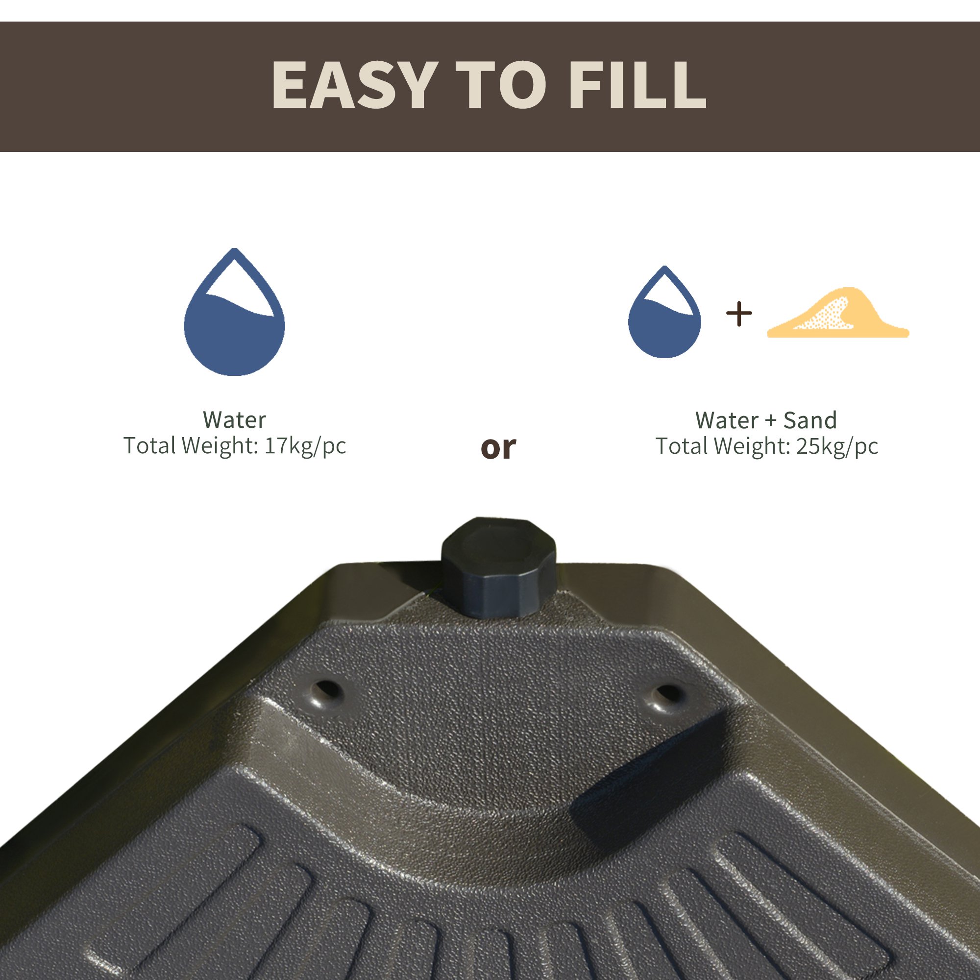  Set 4 Bucati Suport Umbrela Descentralizata de Gradina cu Baza in Cruce [6]