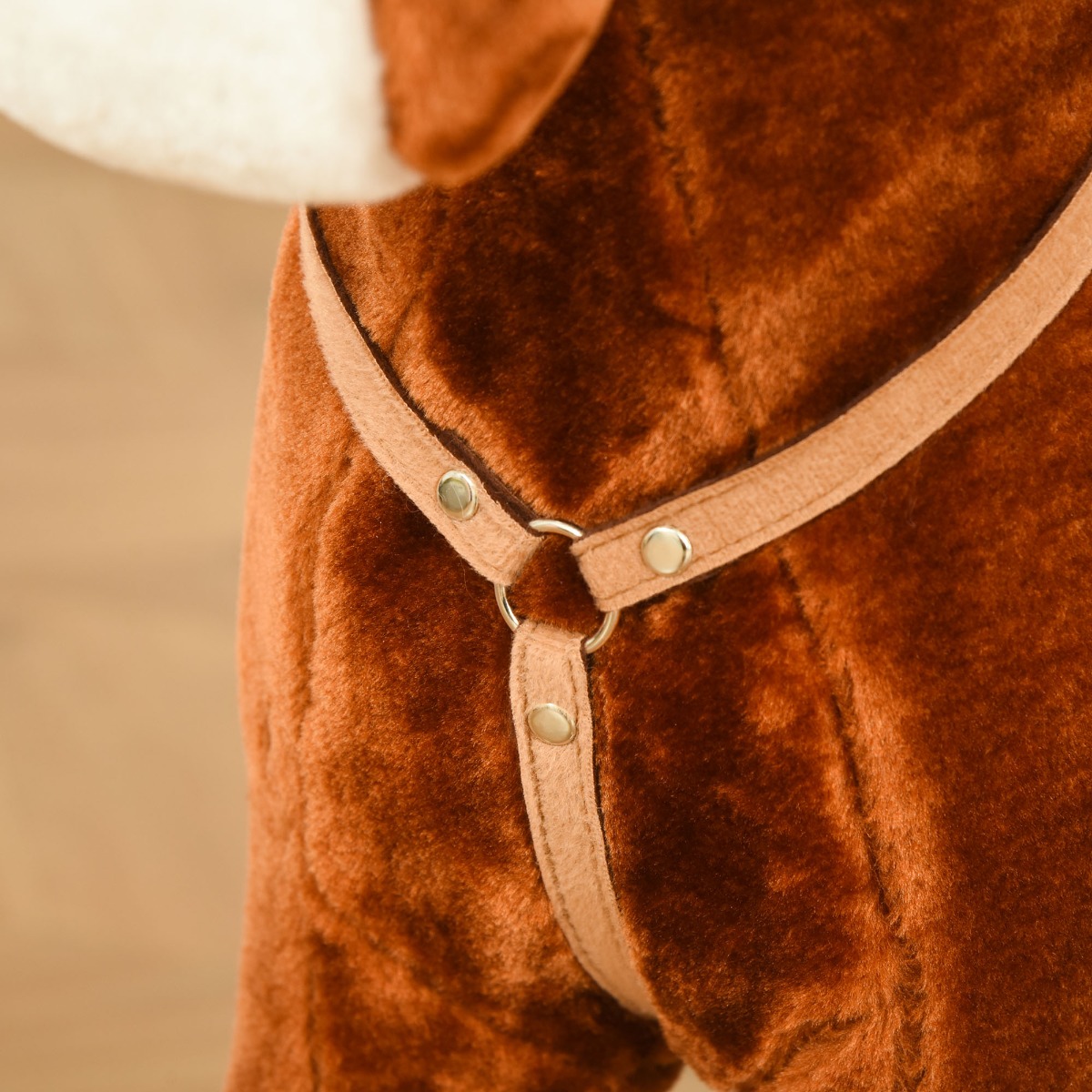  Calut Balansoar din Lemn pentru Copii 3-6 Ani cu Sunet de Animal si sa, 74x28x65 cm, Maro [8]