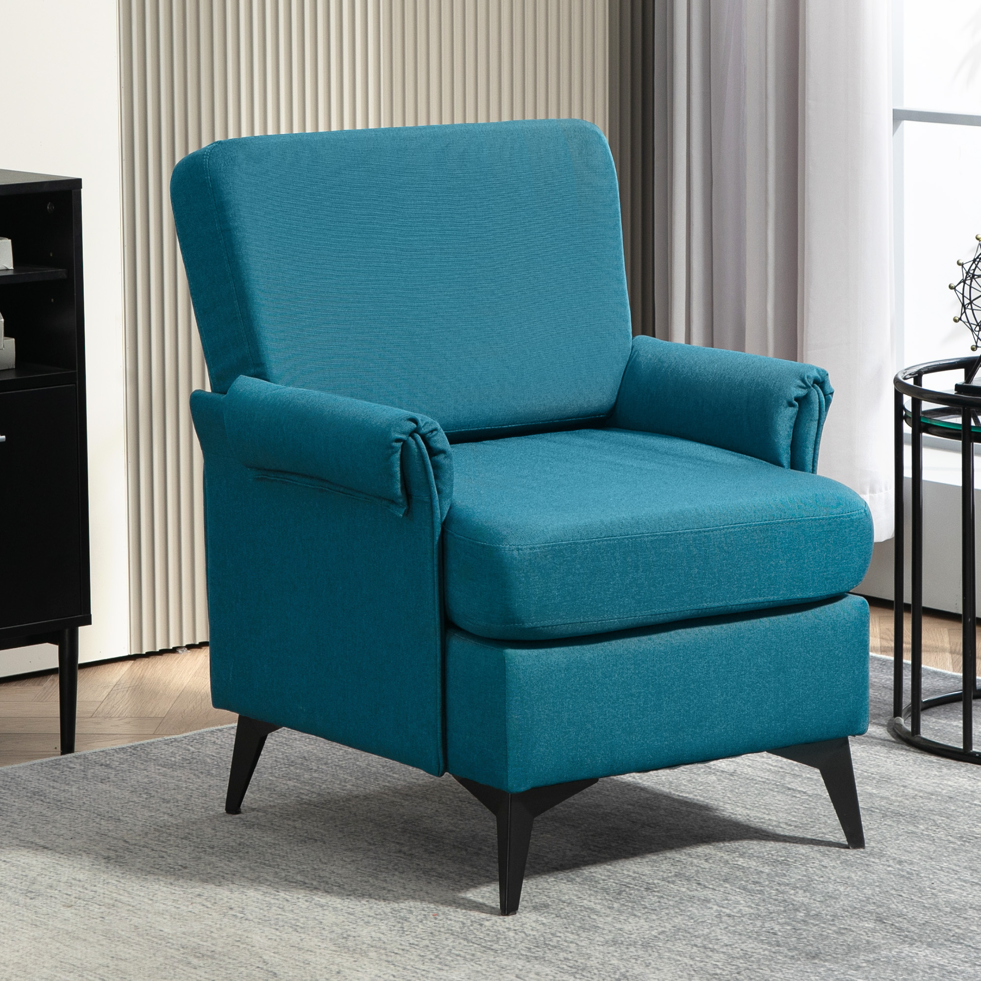  Fotoliu Modern Fotoliu Confortabil pentru Semineu Scaun de Efect din Panza pentru Camera de Zi Dormitor Biroul de Acasa Verde fotoliu pentru oaspeti sufragerie camera de zi dormitor dormitor interior [8]