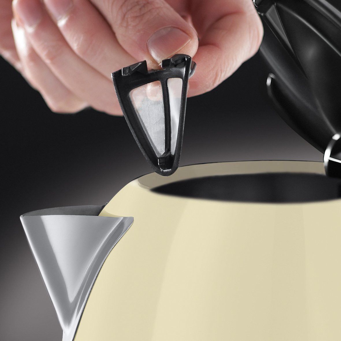 Fierbator Russell Hobbs Colours Plus+, 1.7L, 2400W, filtru calcar detasabil, indicator nivel apa, crem [3]