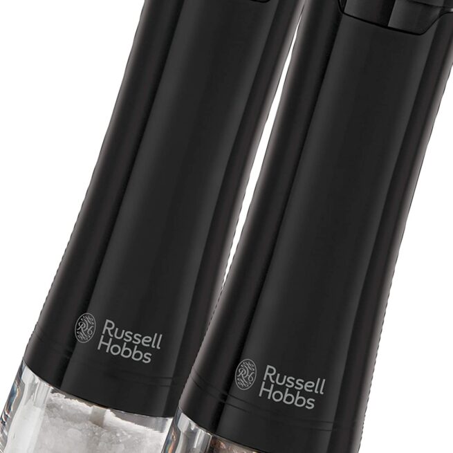 Set rasnite electrice Russell Hobbs, sare si piper, mecanism ceramica, iluminare LED, baterii incluse, negru [5]
